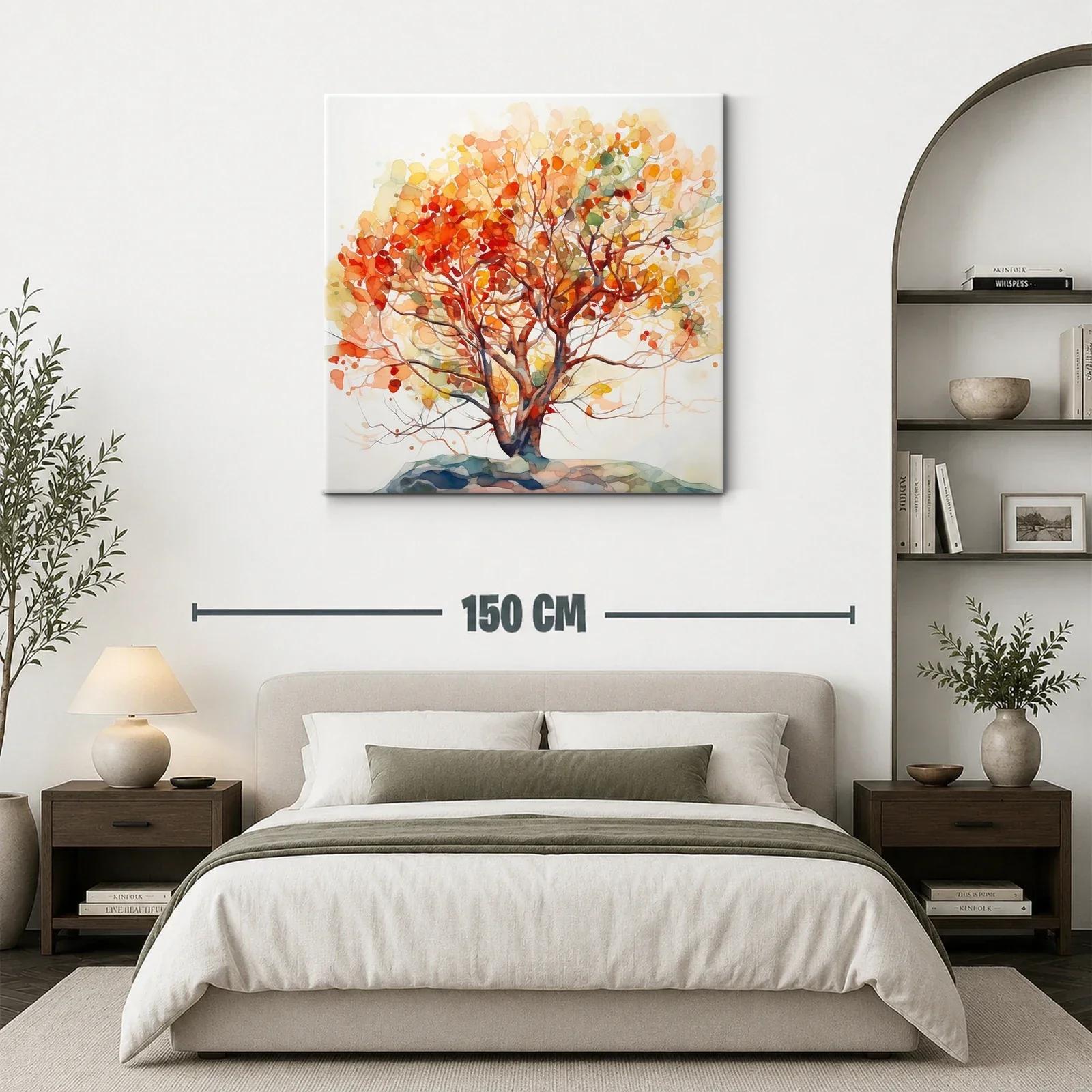 Árbol otoñal con cálidos tonos anaranjados y rojos vibrantes — miniatura 3