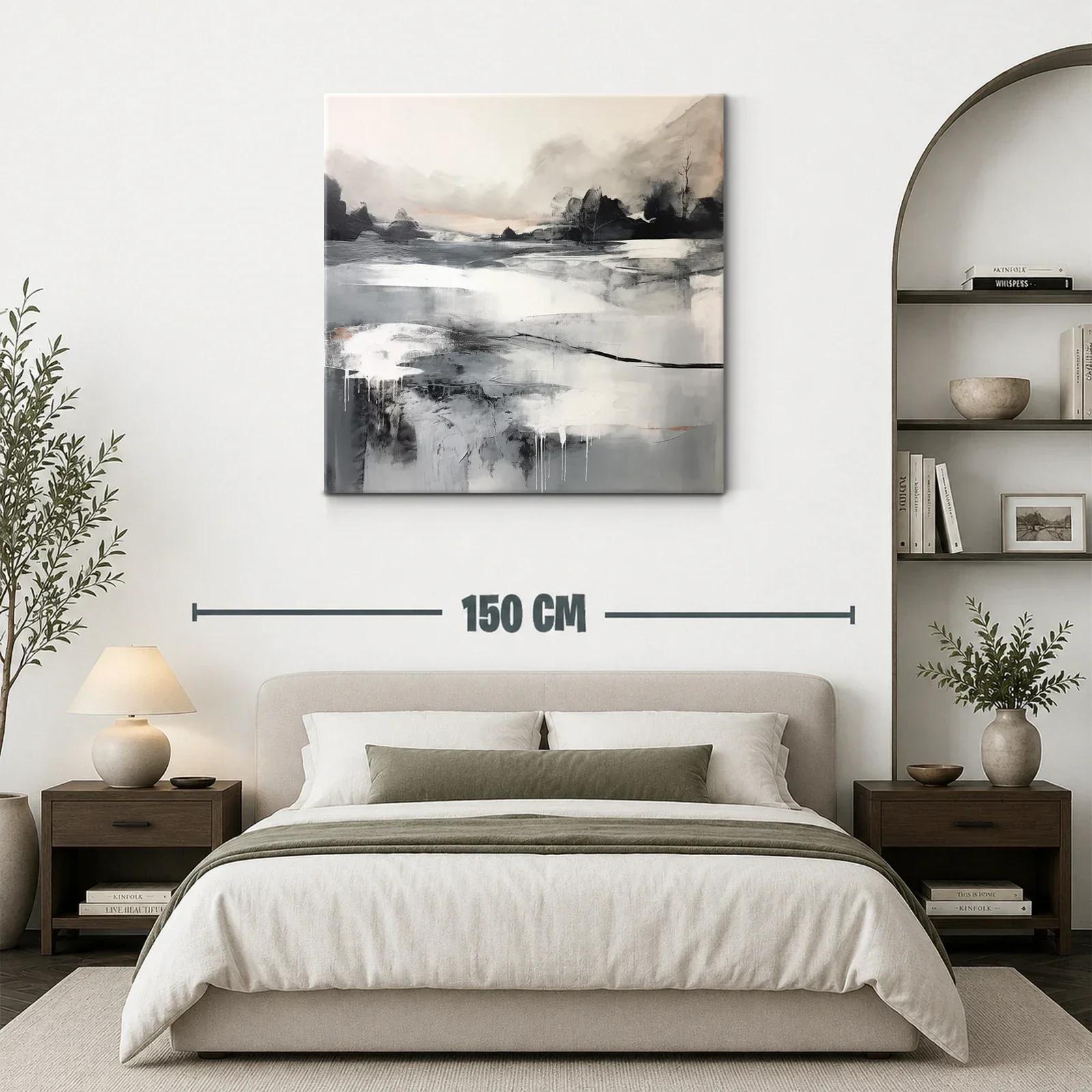 Paisaje abstracto en tonos neutros y grises suaves — miniatura 3