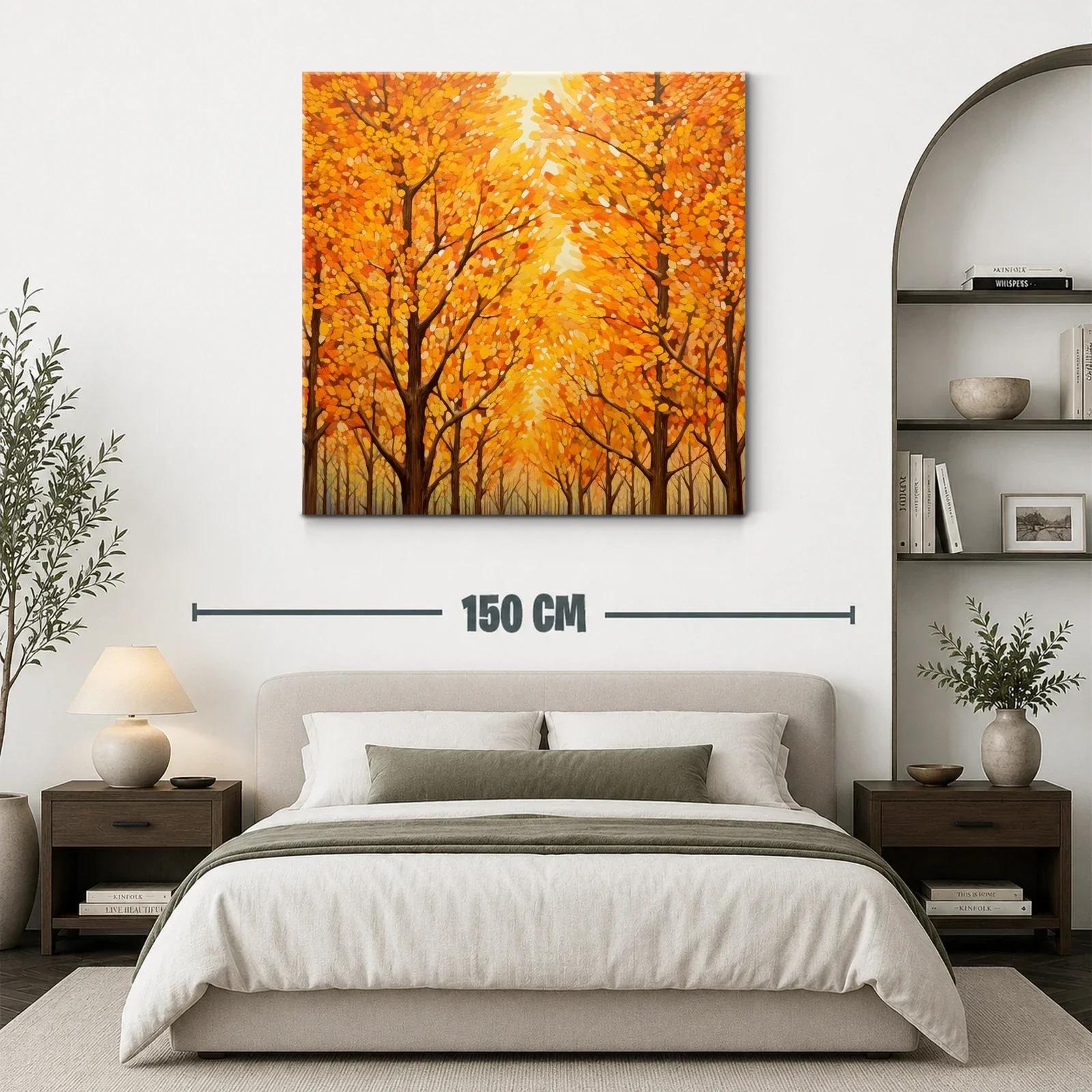 Bosque en otoño con tonos cálidos y dorados — miniatura 3