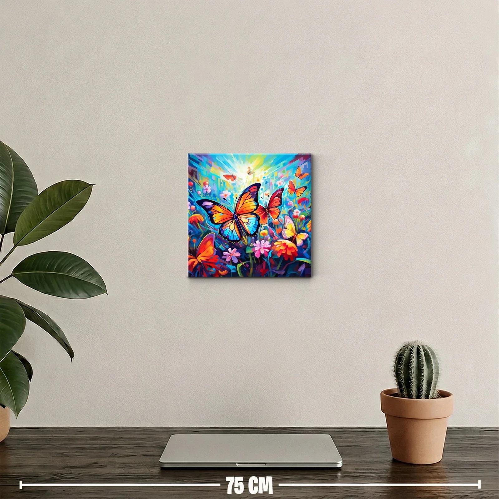 Mariposas vibrantes entre flores en explosión de color — miniatura 2