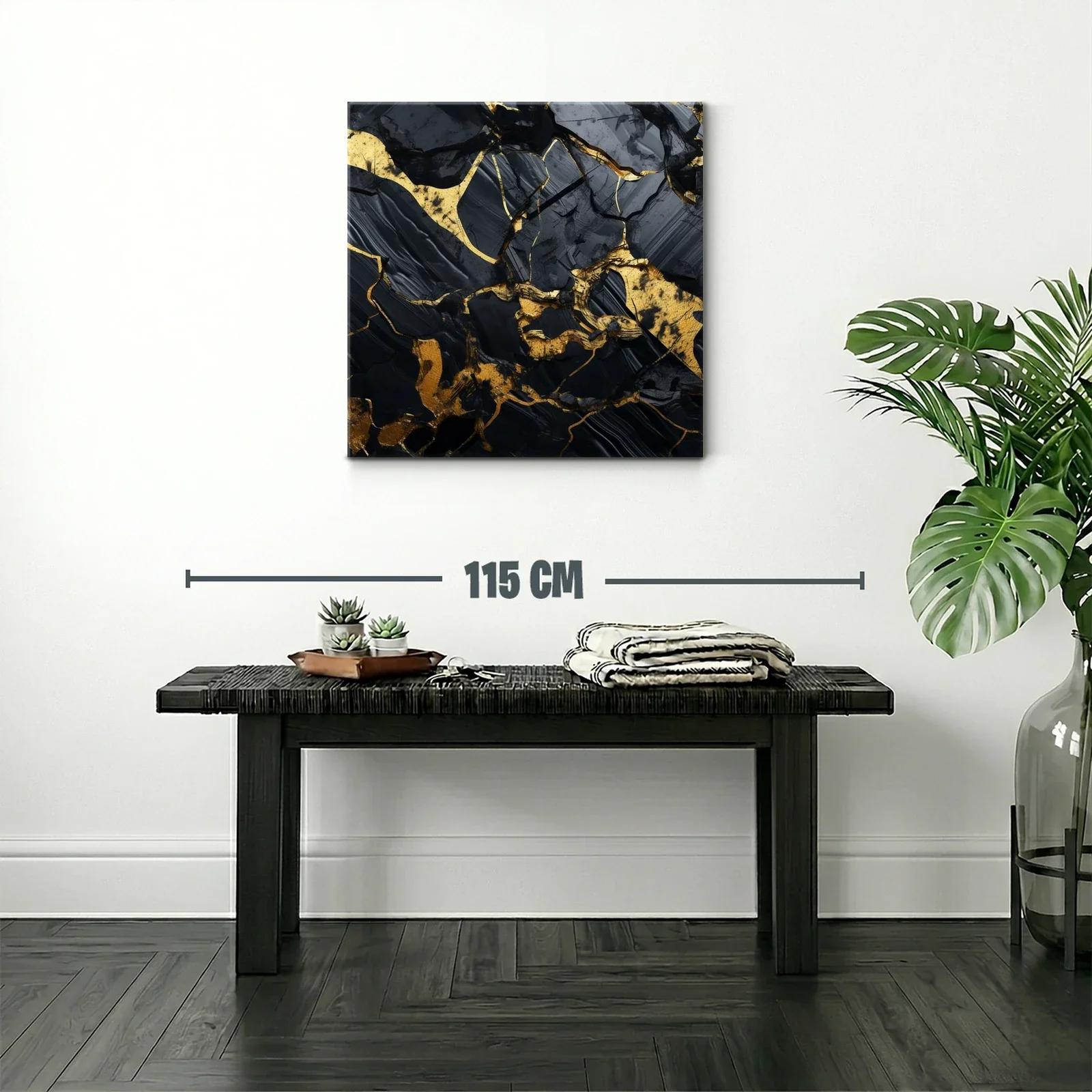 Arte abstracto con detalles en dorado y negros intensos — miniatura 2