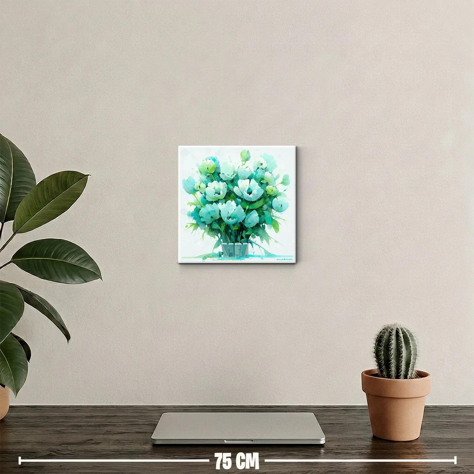 Bouquet fresco en tonos verde agua y azul suave — miniatura 2