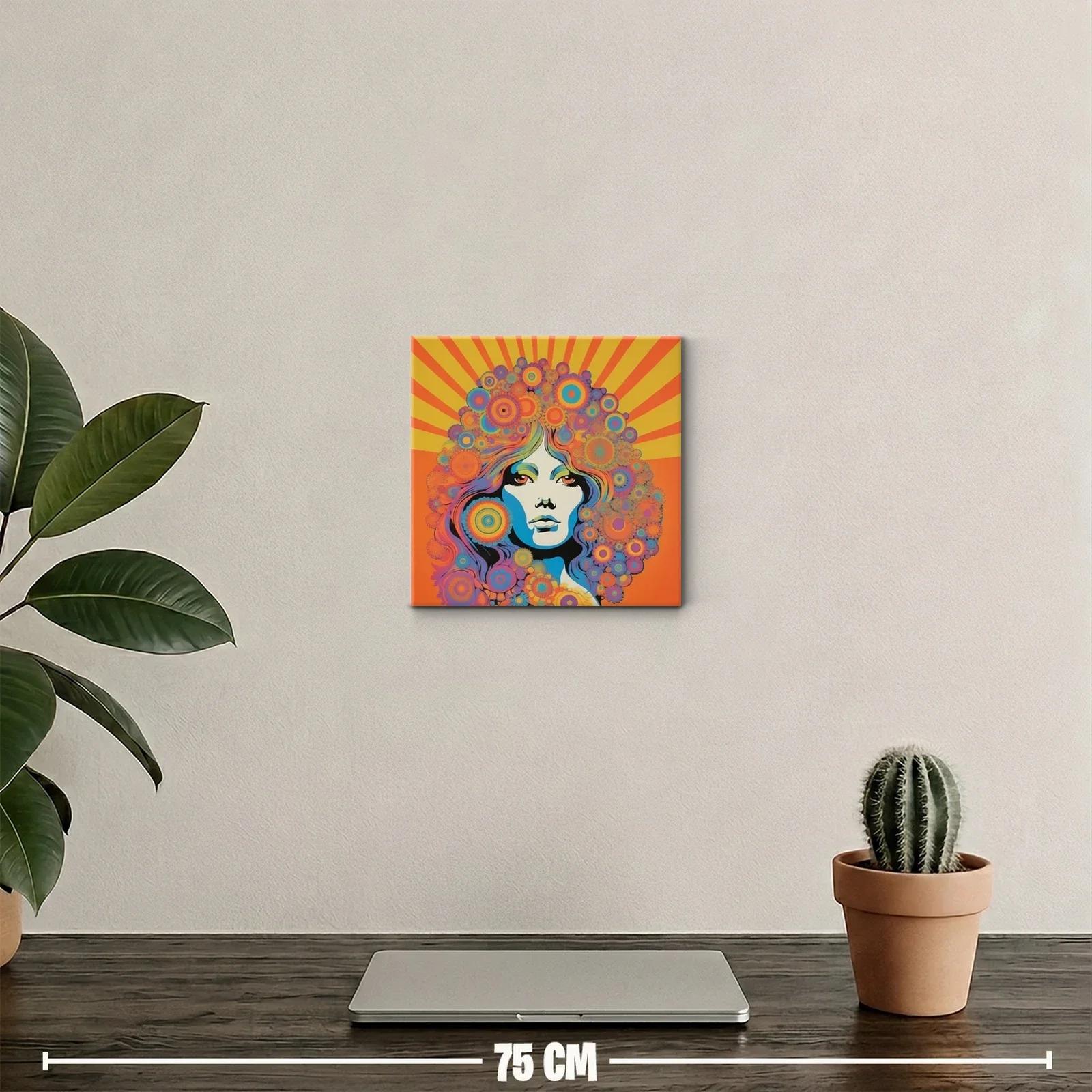 Retrato psicodélico con vibrantes colores y formas circulares — miniatura 2