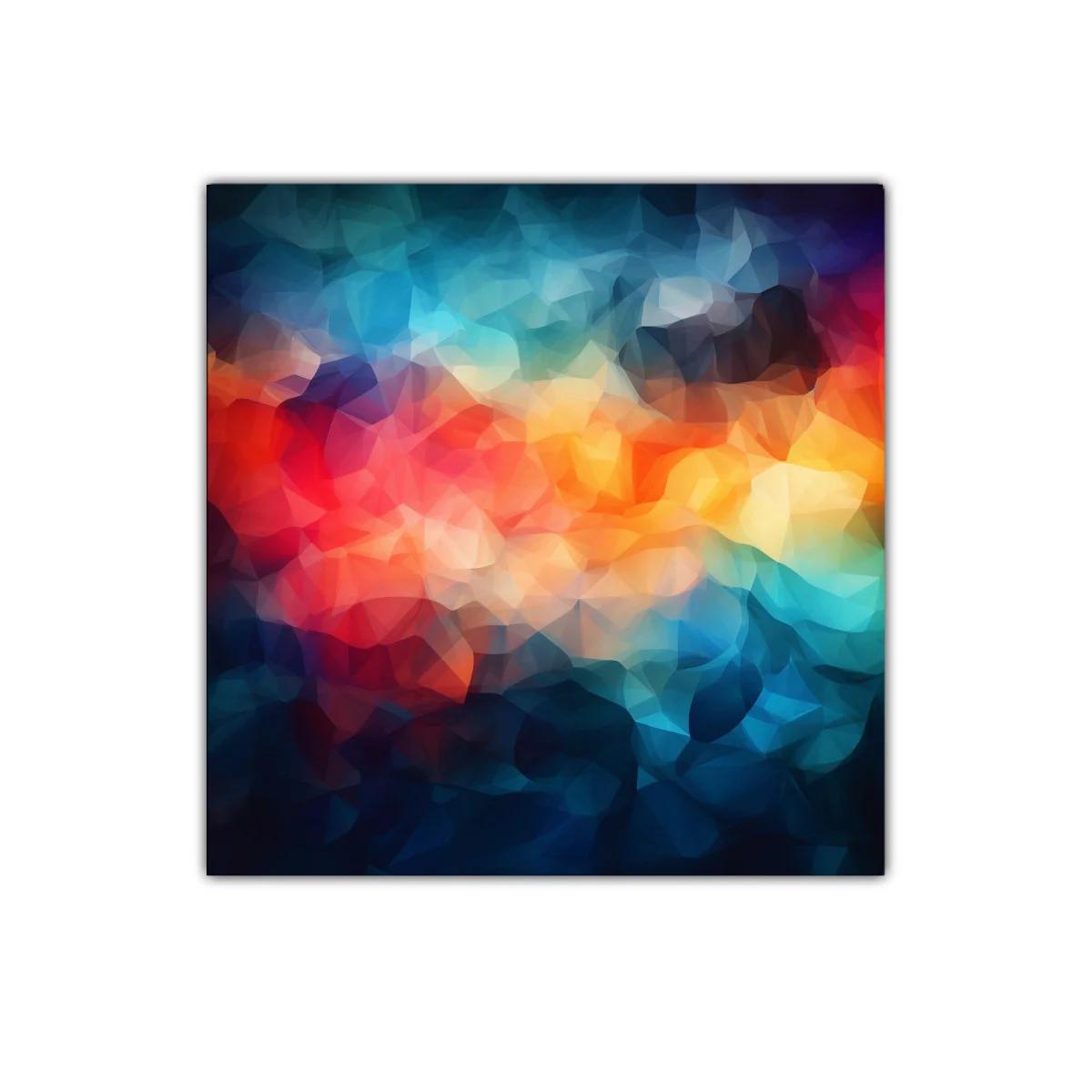 Cuadro abstracto con tonos vibrantes y efectos luminosos — miniatura 1