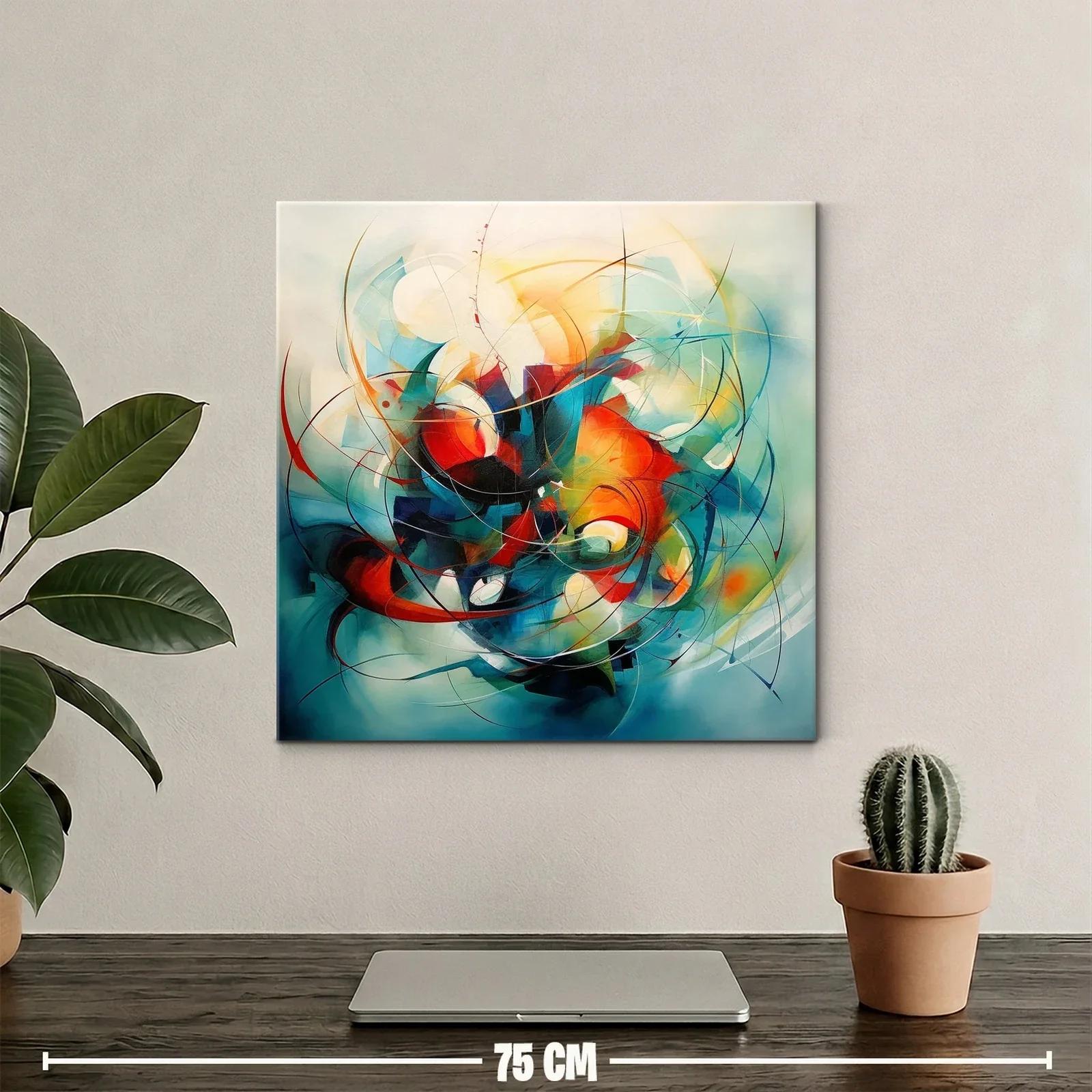 Composición dinámica con vibrantes tonos azul y rojo — miniatura 2
