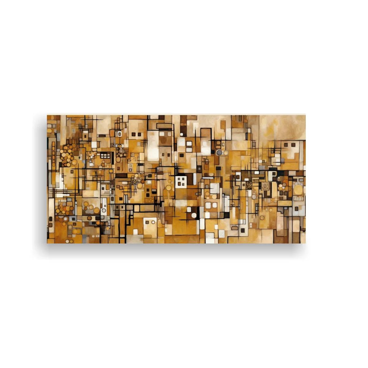 Cuadro mosaico geométrico con líneas oscuras — imagen principal