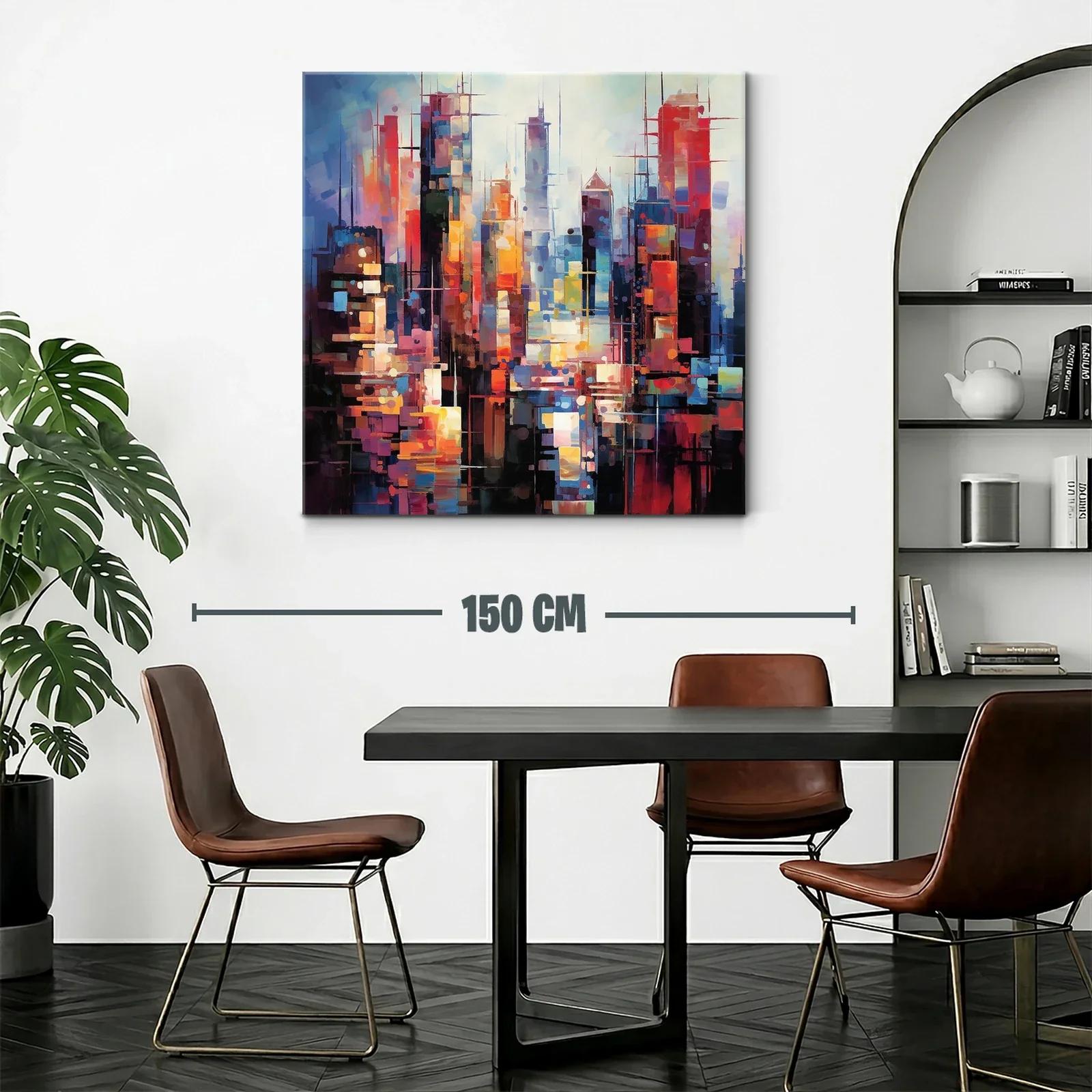 Ciudad vibrante con tonos cálidos y fríos contrastantes — miniatura 2