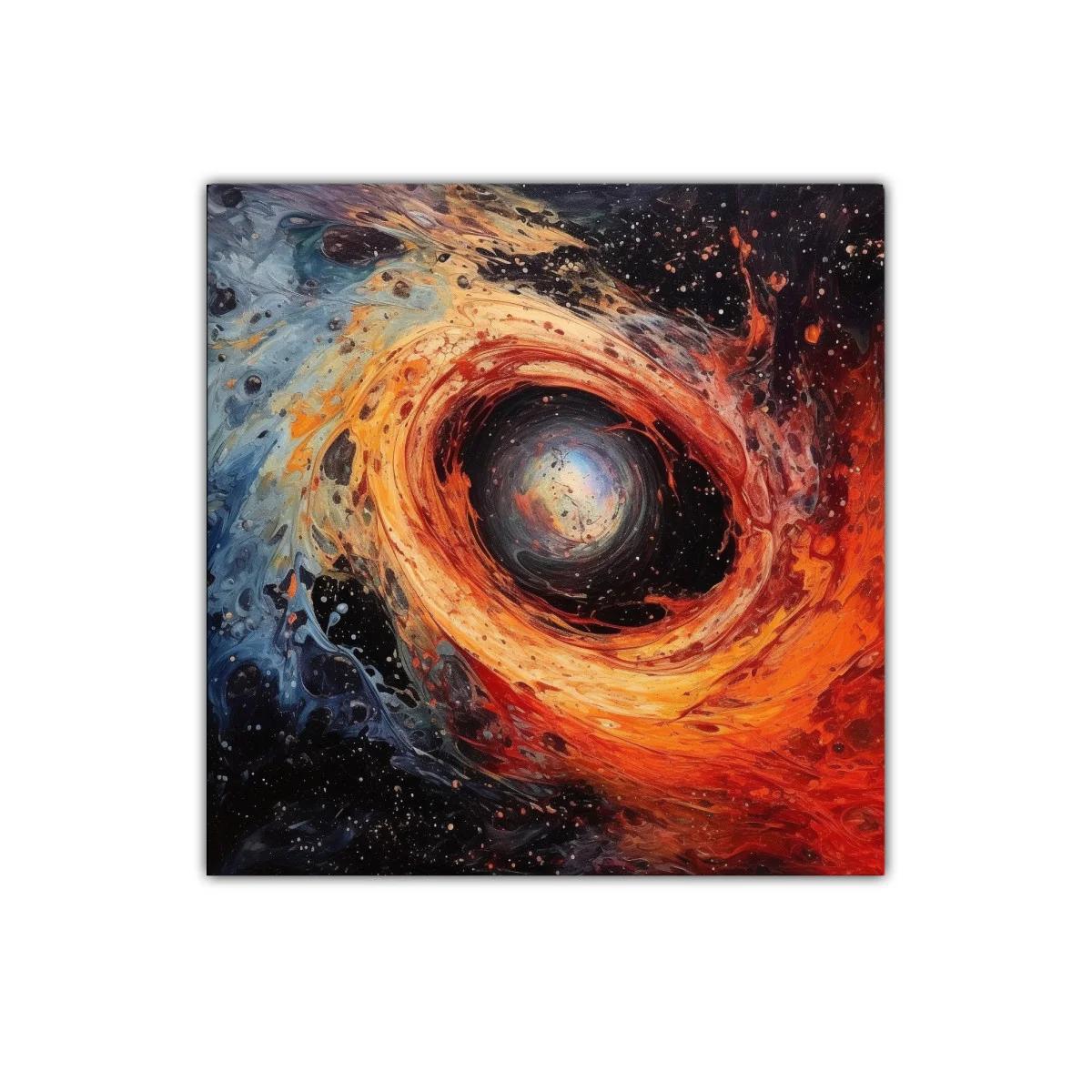 Cuadro abstracto con explosión de colores vibrantes y dinámicos — miniatura 1
