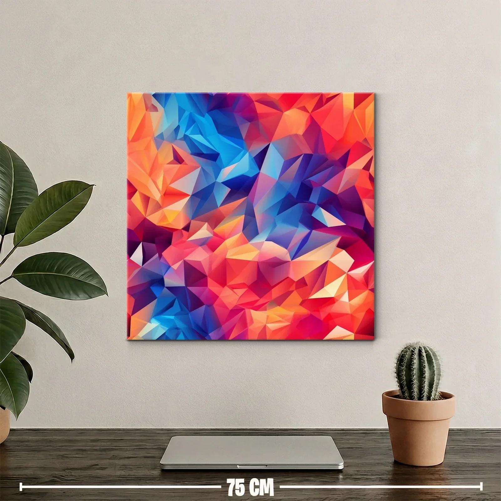 Cuadro abstracto con tonos vibrantes en formas geométricas — miniatura 2