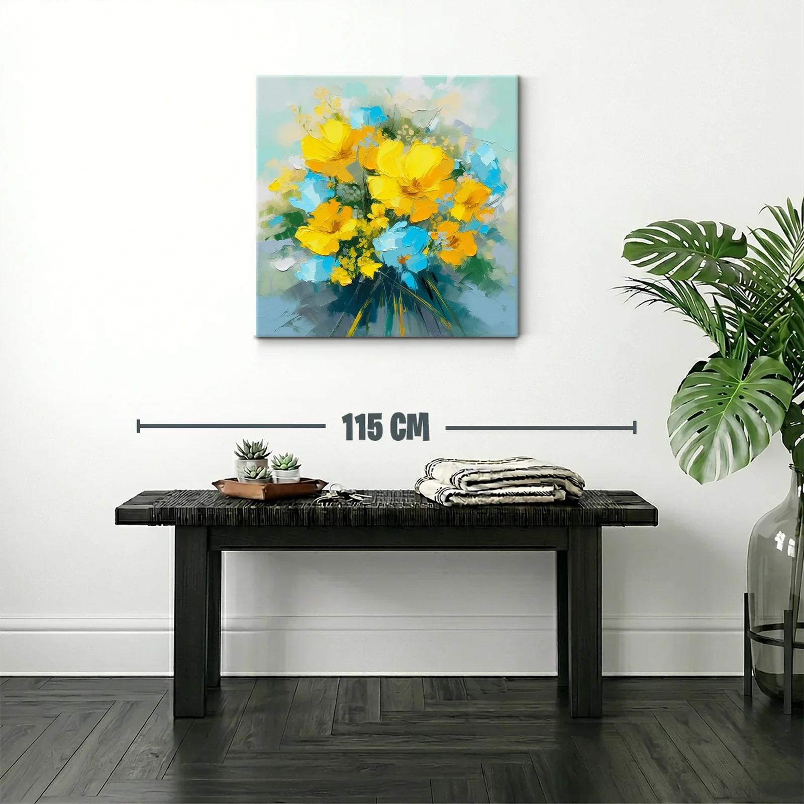 Brillante ramo de flores amarillas y azules vibrantes — miniatura 2