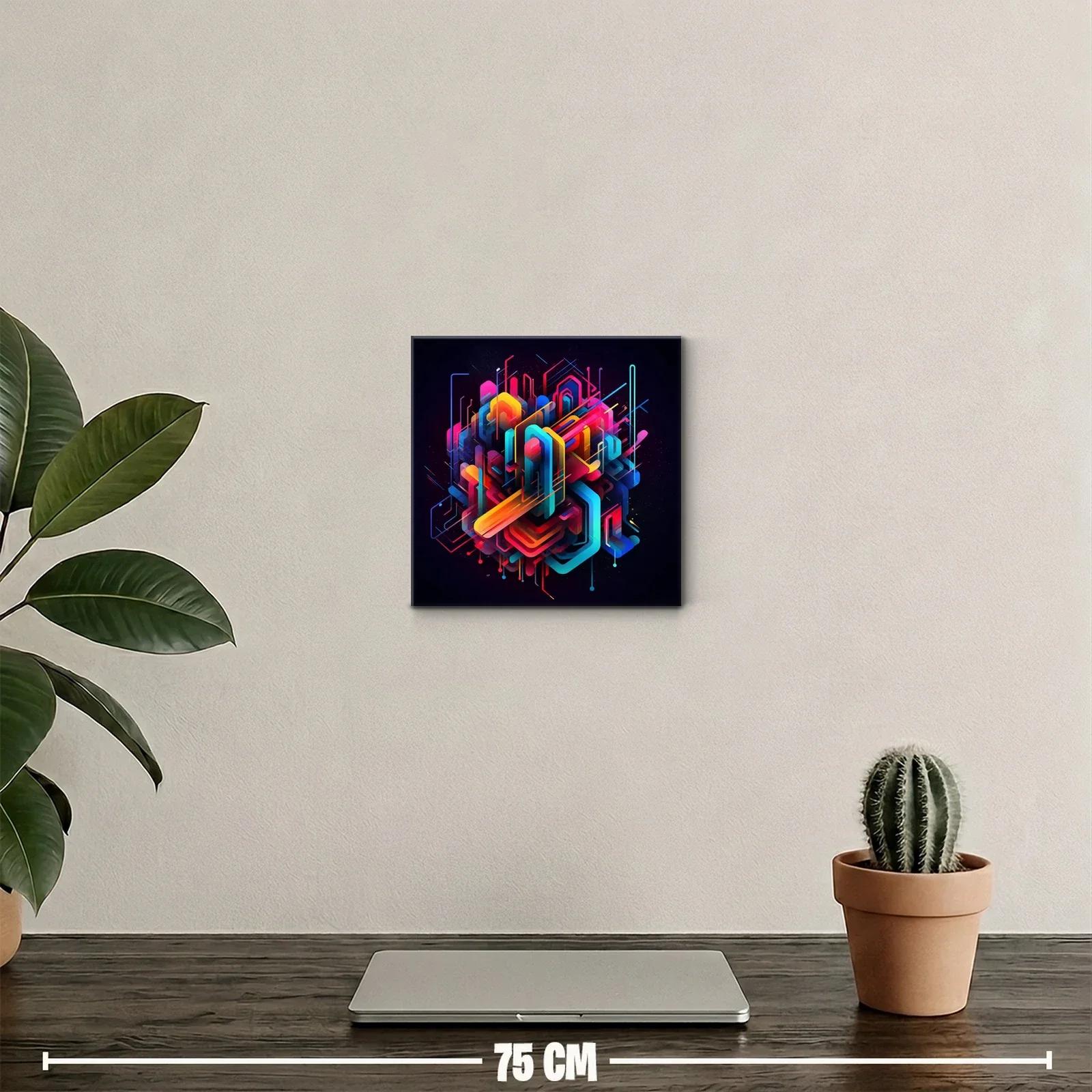 Composición geométrica futurista con colores vibrantes — miniatura 2