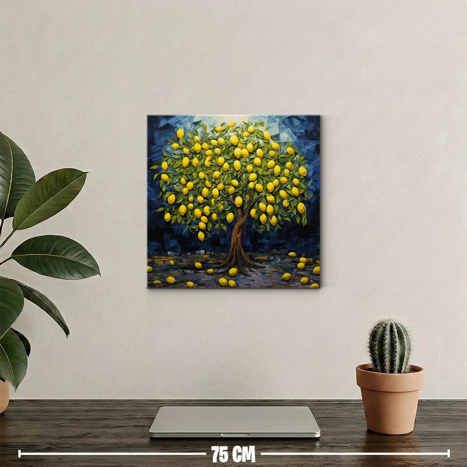 Árbol cargado de limones en tono vibrante azul noche — miniatura 2
