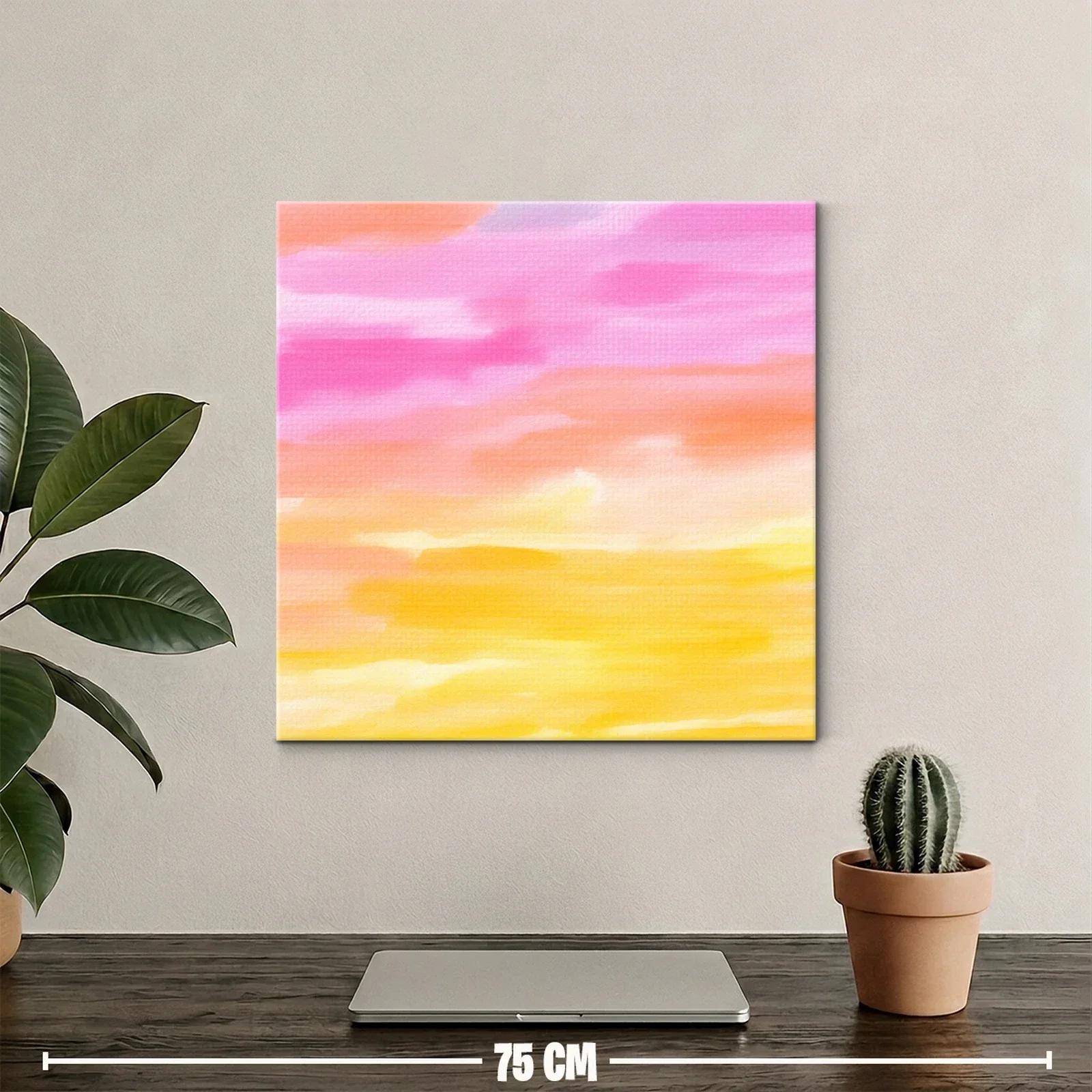 Cuadro abstracto en tonos cálidos con pinceladas suaves — miniatura 2