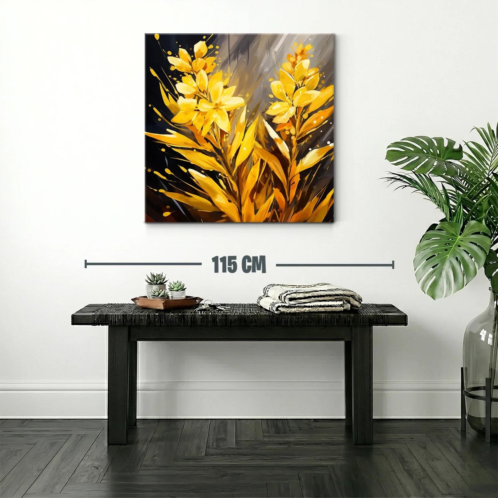 Brillante Cuadro Floral en Tono Amarillo Luminoso — miniatura 2
