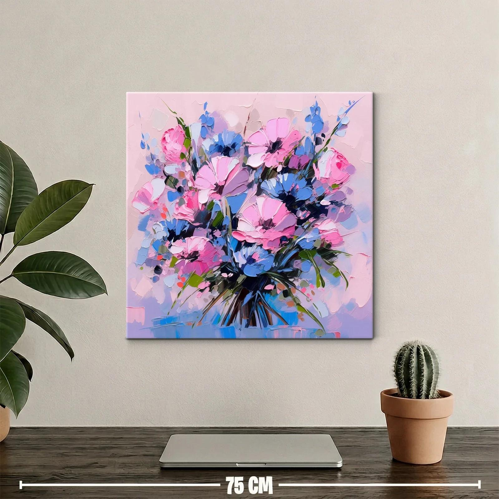 Ramo de flores en tonos rosas y azules vibrantes — miniatura 2