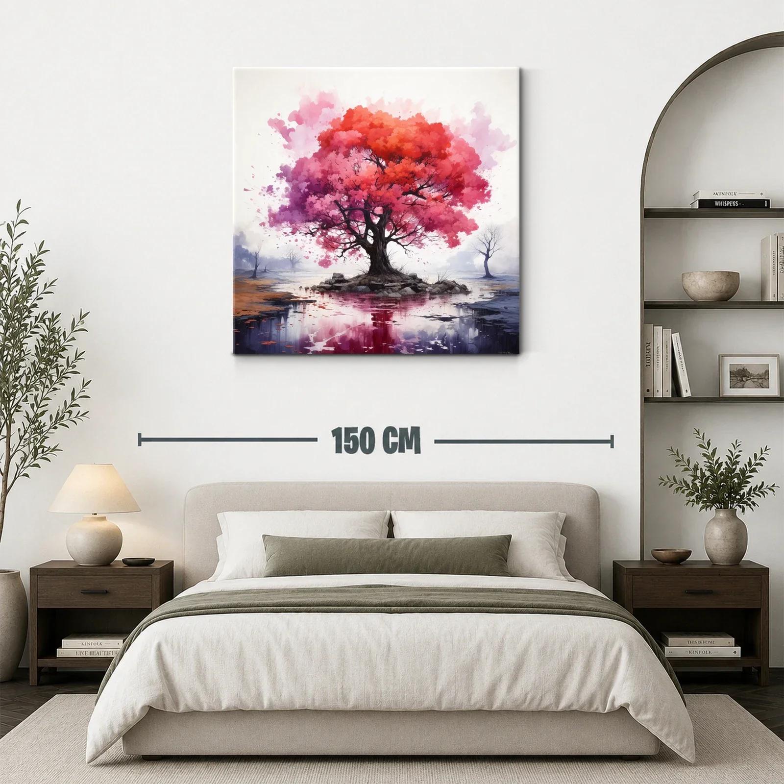 Árbol vibrante en isla reflejando tonos cálidos y fríos — miniatura 3