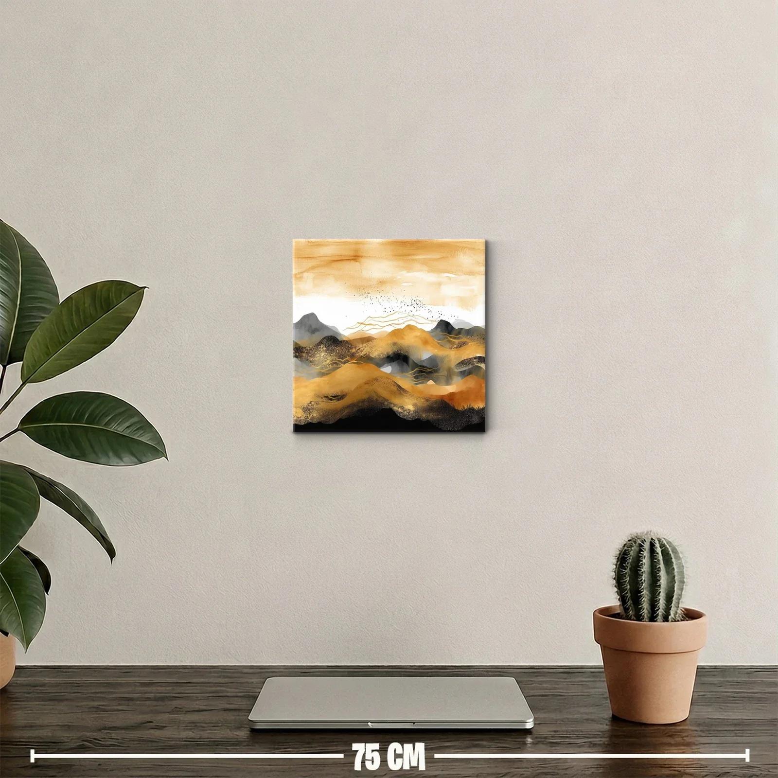 Paisaje abstracto en tonos tierra y negros cálidos — miniatura 2