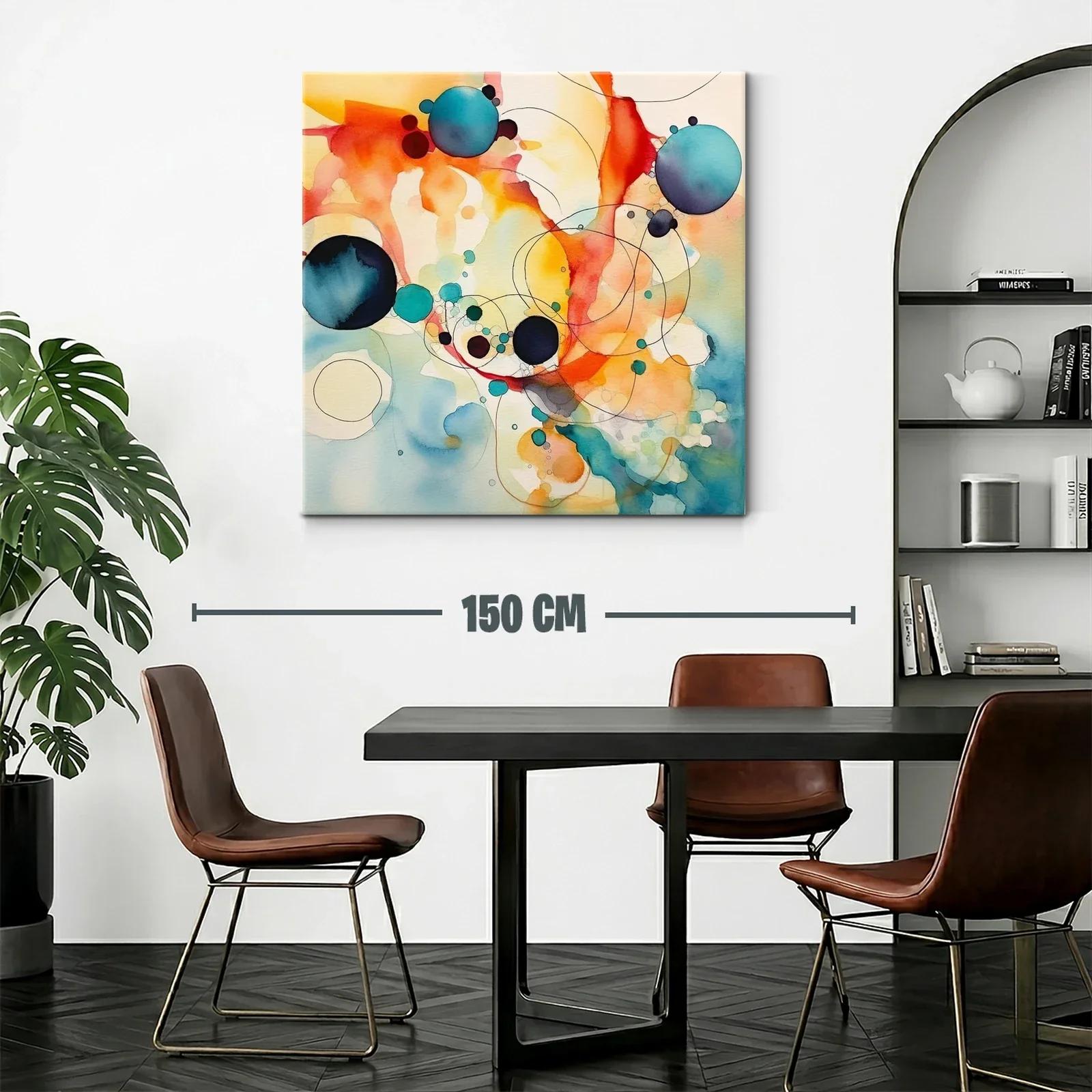 Arte abstracto con círculos vibrantes y trazos delicados — miniatura 2