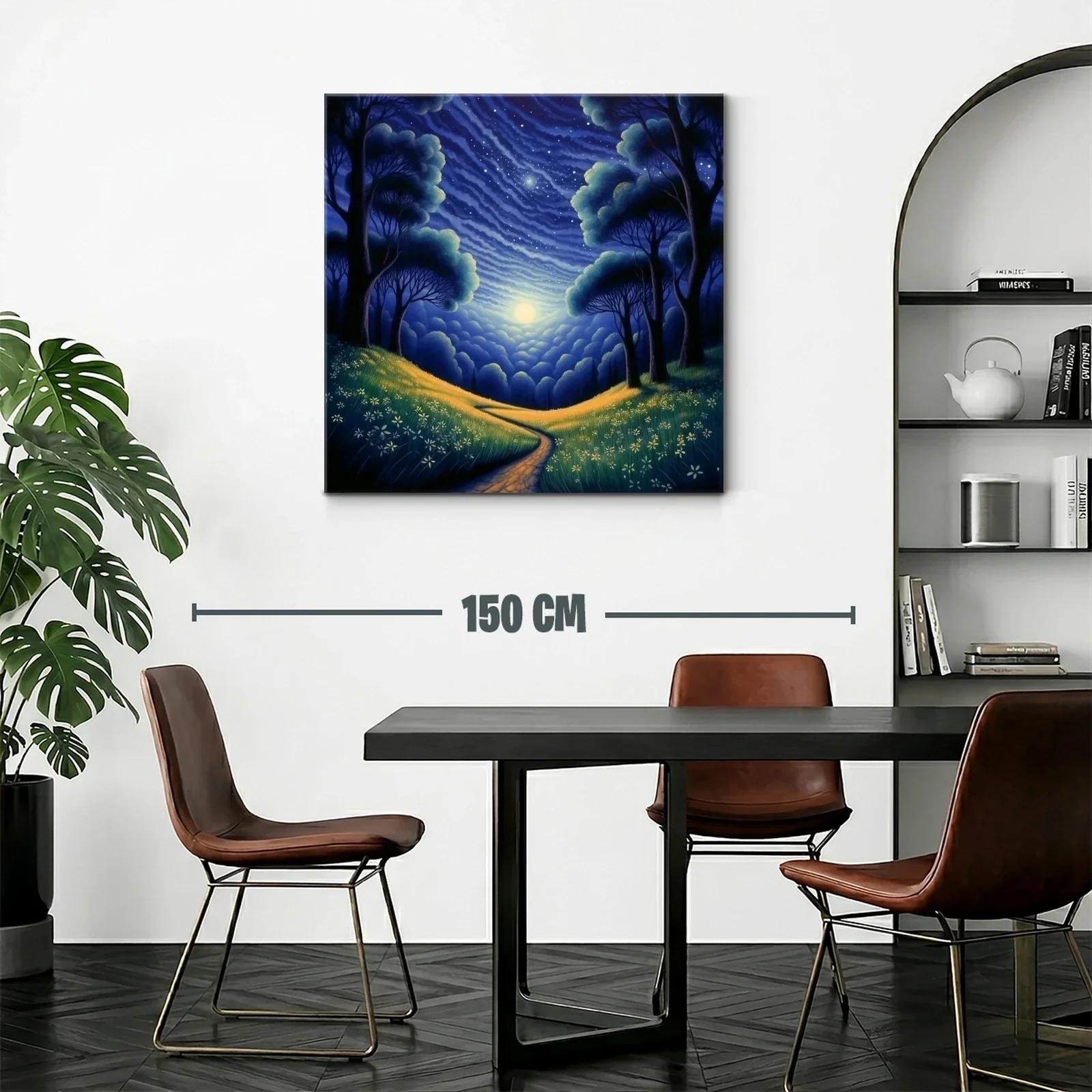 Paisaje nocturno con sendero y cielo estrellado — miniatura 2