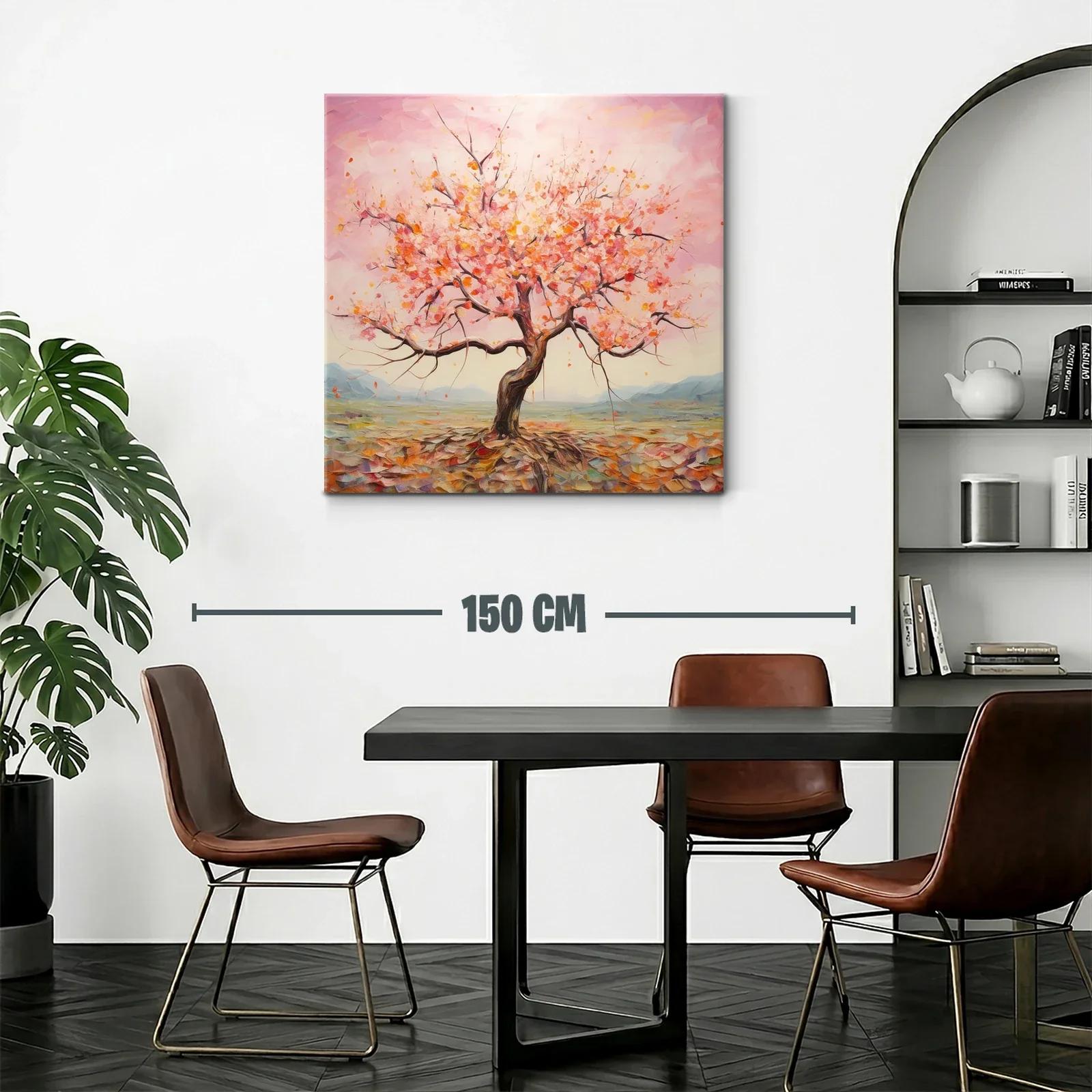 Árbol en flor con tonos cálidos y paisaje suave — miniatura 2