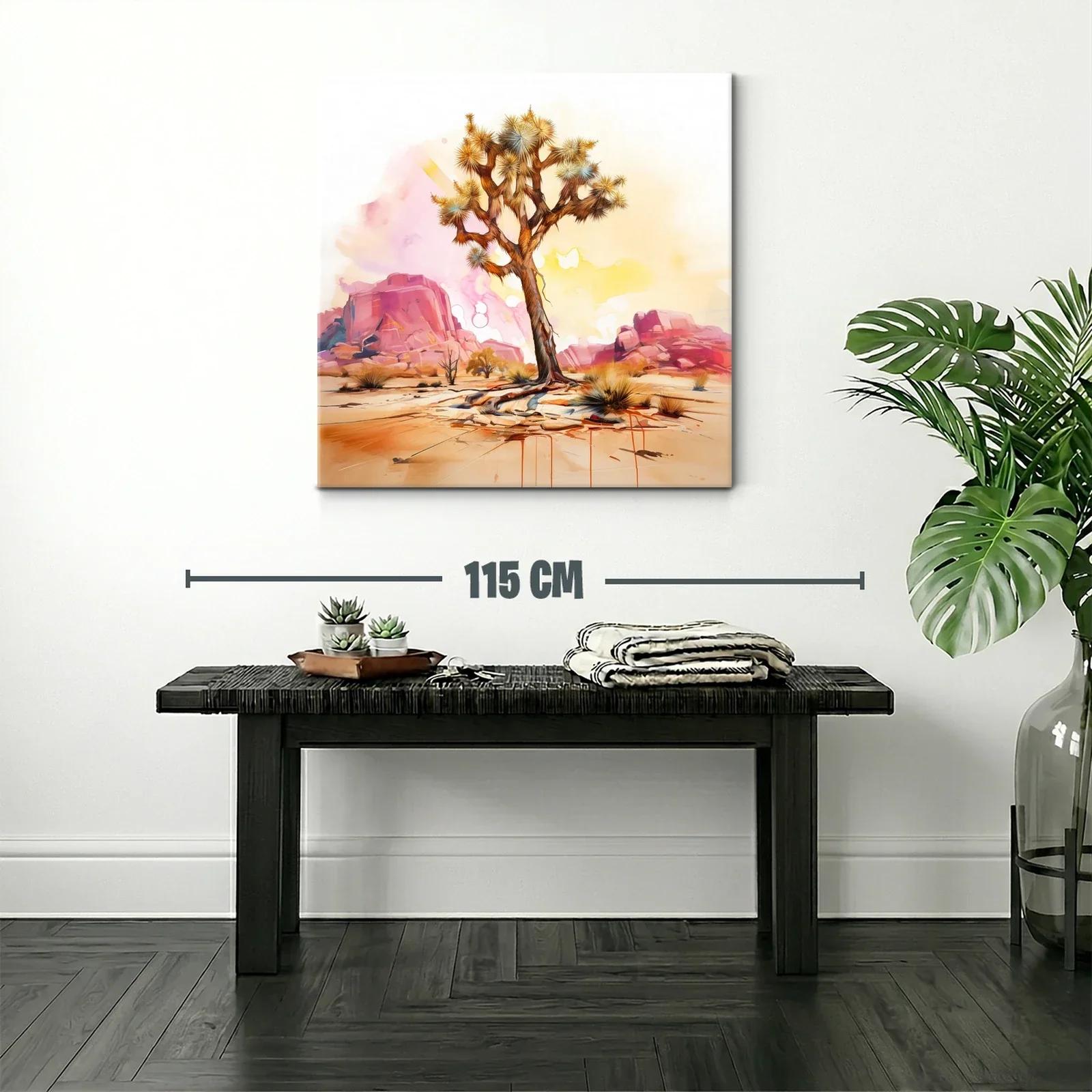 Árbol solitario en paisaje desértico cálido y vibrante — miniatura 2