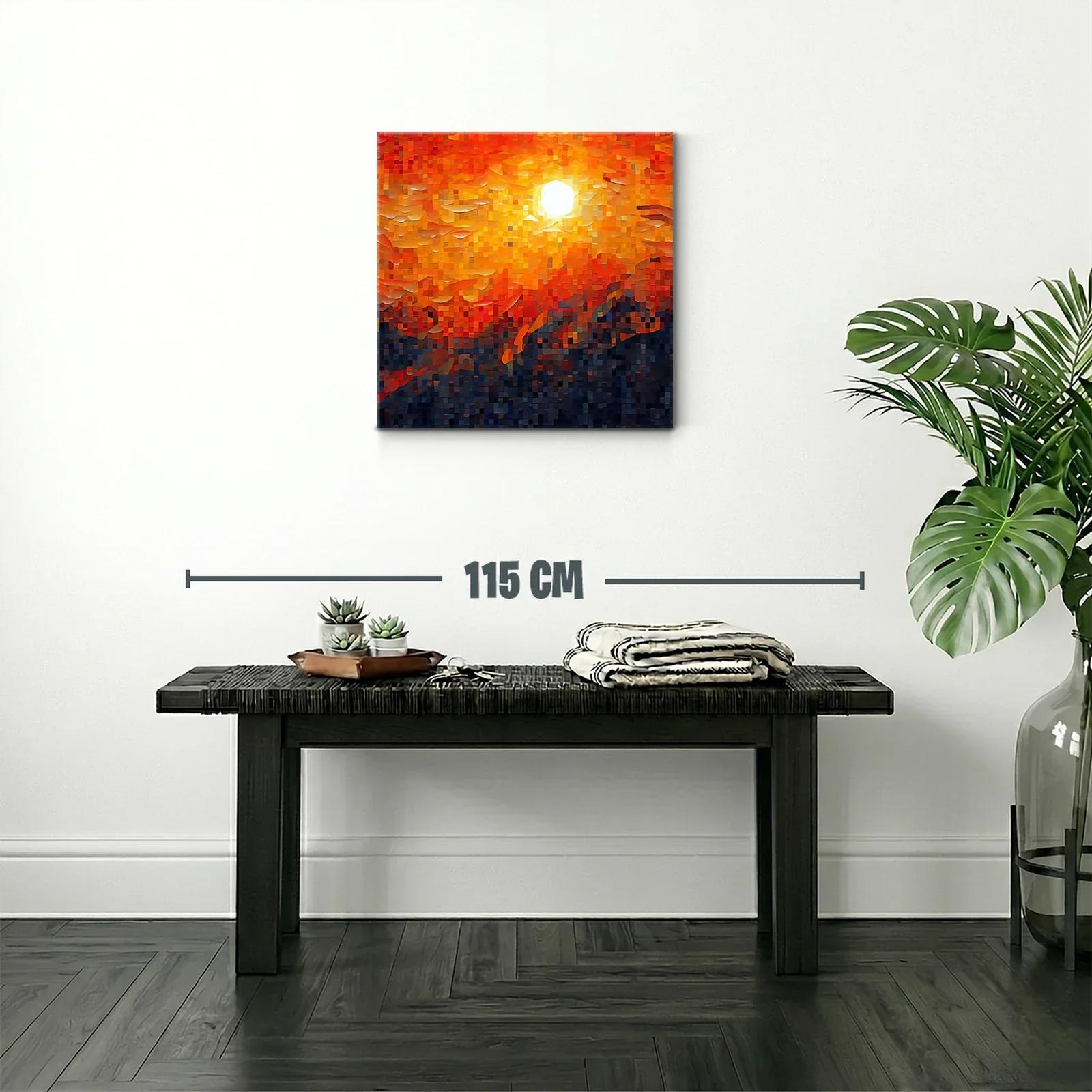 Atardecer vibrante con mosaico de tonos cálidos y fríos — miniatura 2