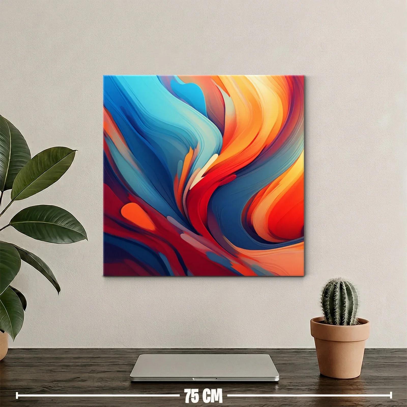 Composición fluida con vibrantes tonos rojos y azules — miniatura 2