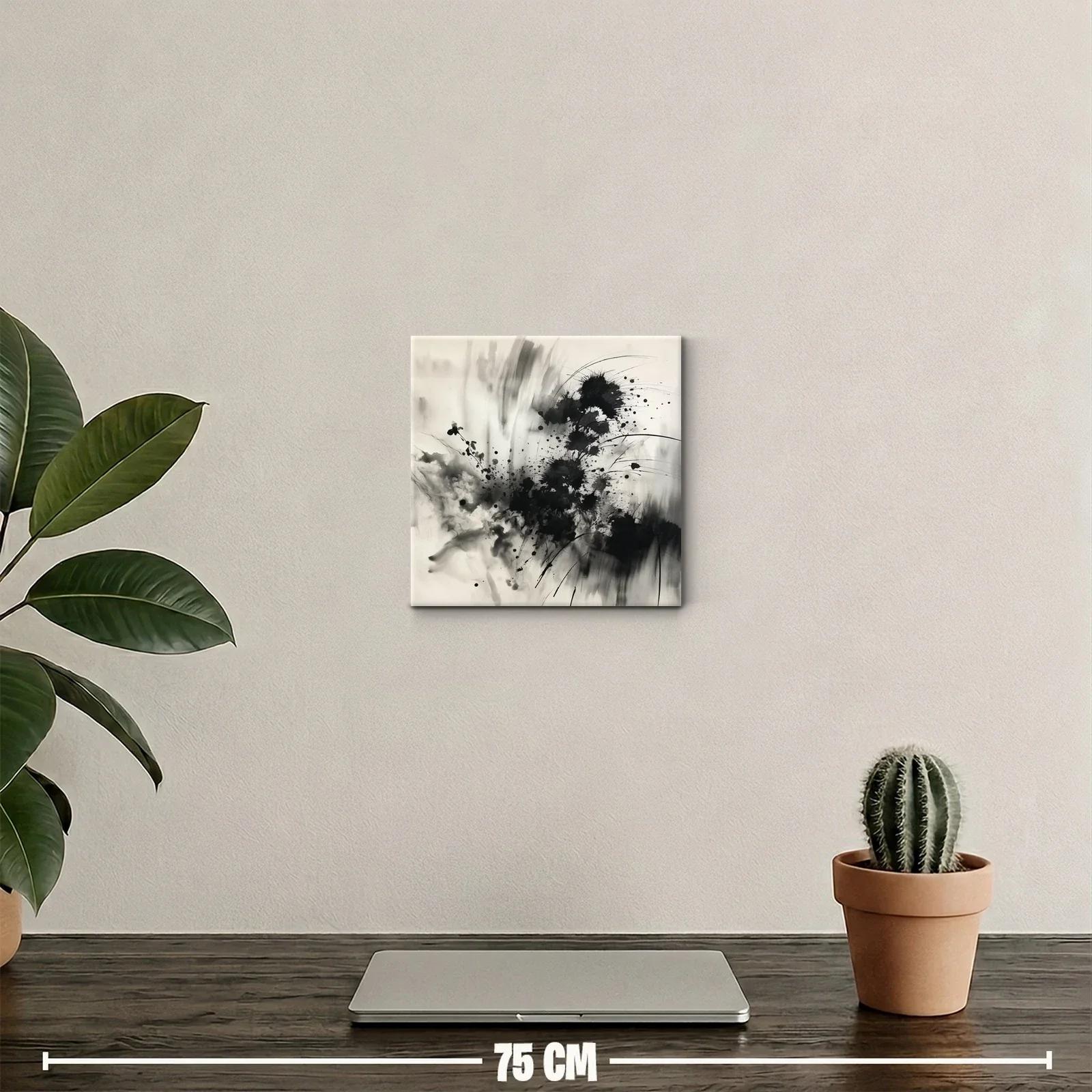 Composición abstracta en tonos negros y grises difuminados — miniatura 2