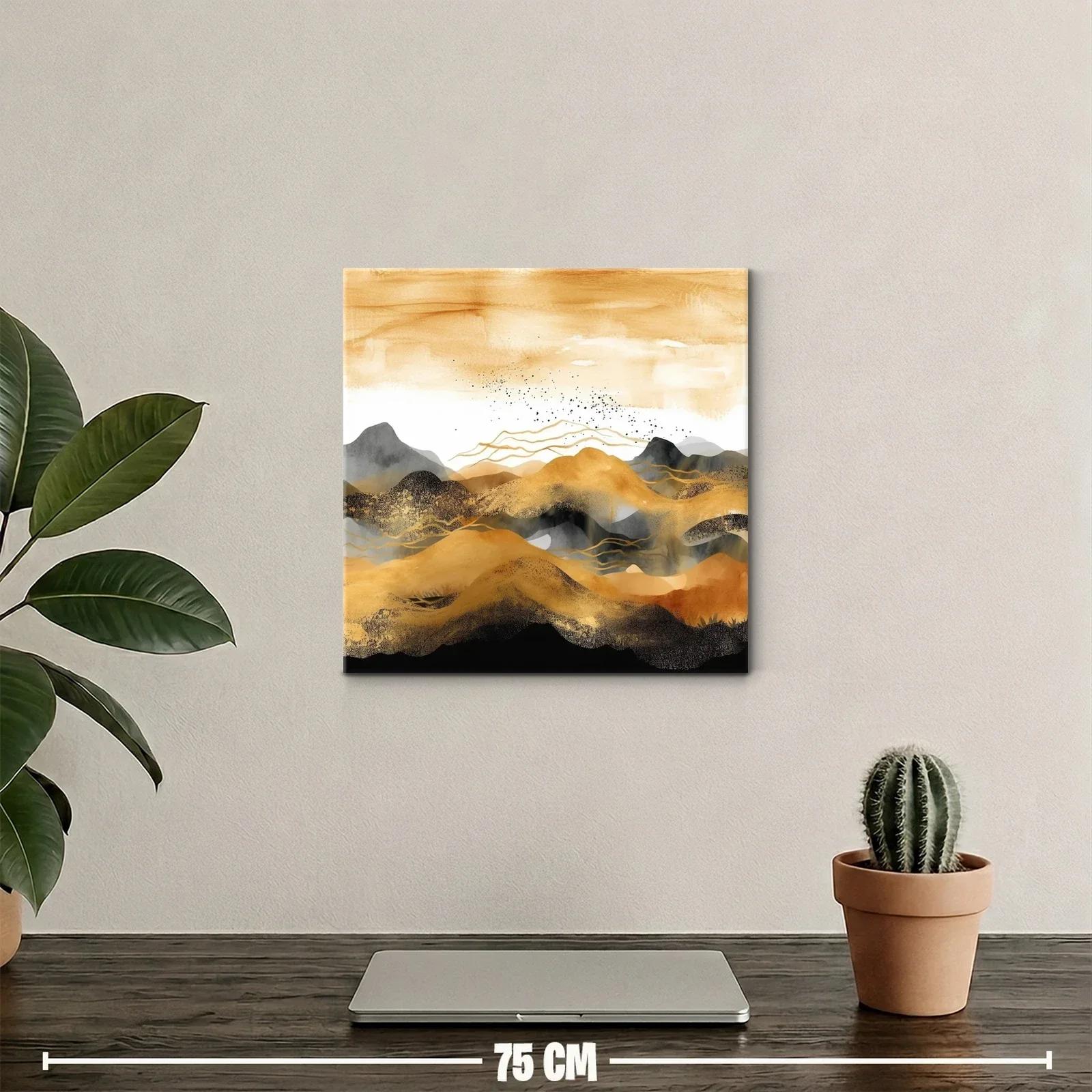 Paisaje abstracto en tonos tierra y negros cálidos — miniatura 2