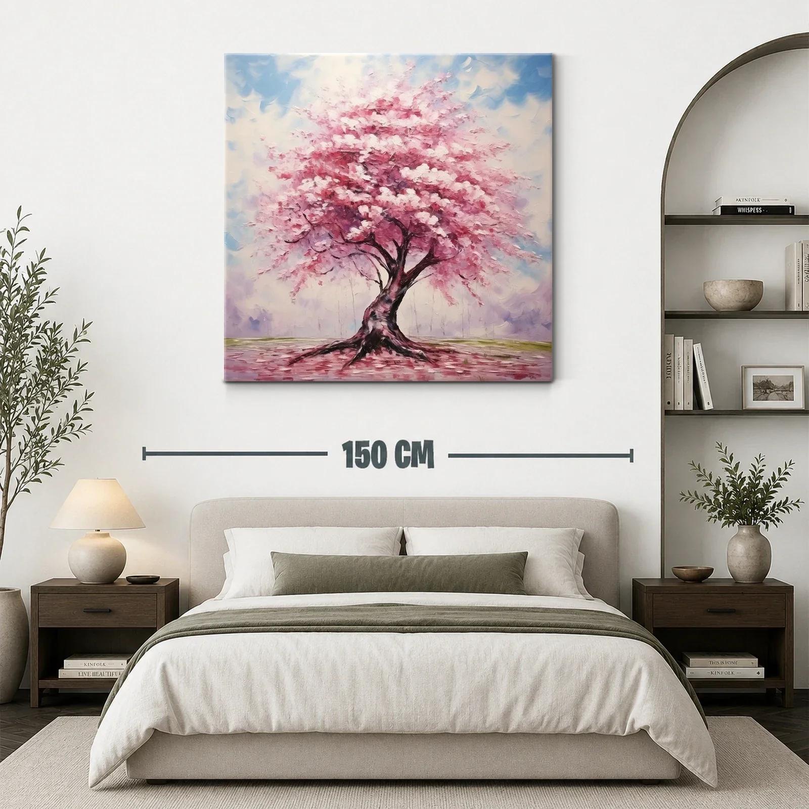 Árbol con flores rosas en paisaje sereno y luminoso — miniatura 3