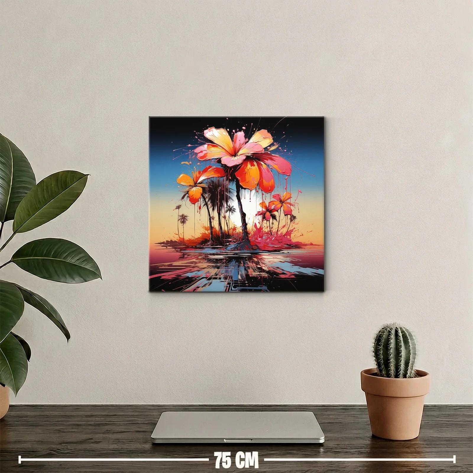 Flores vibrantes con fondo degradado al atardecer — miniatura 2