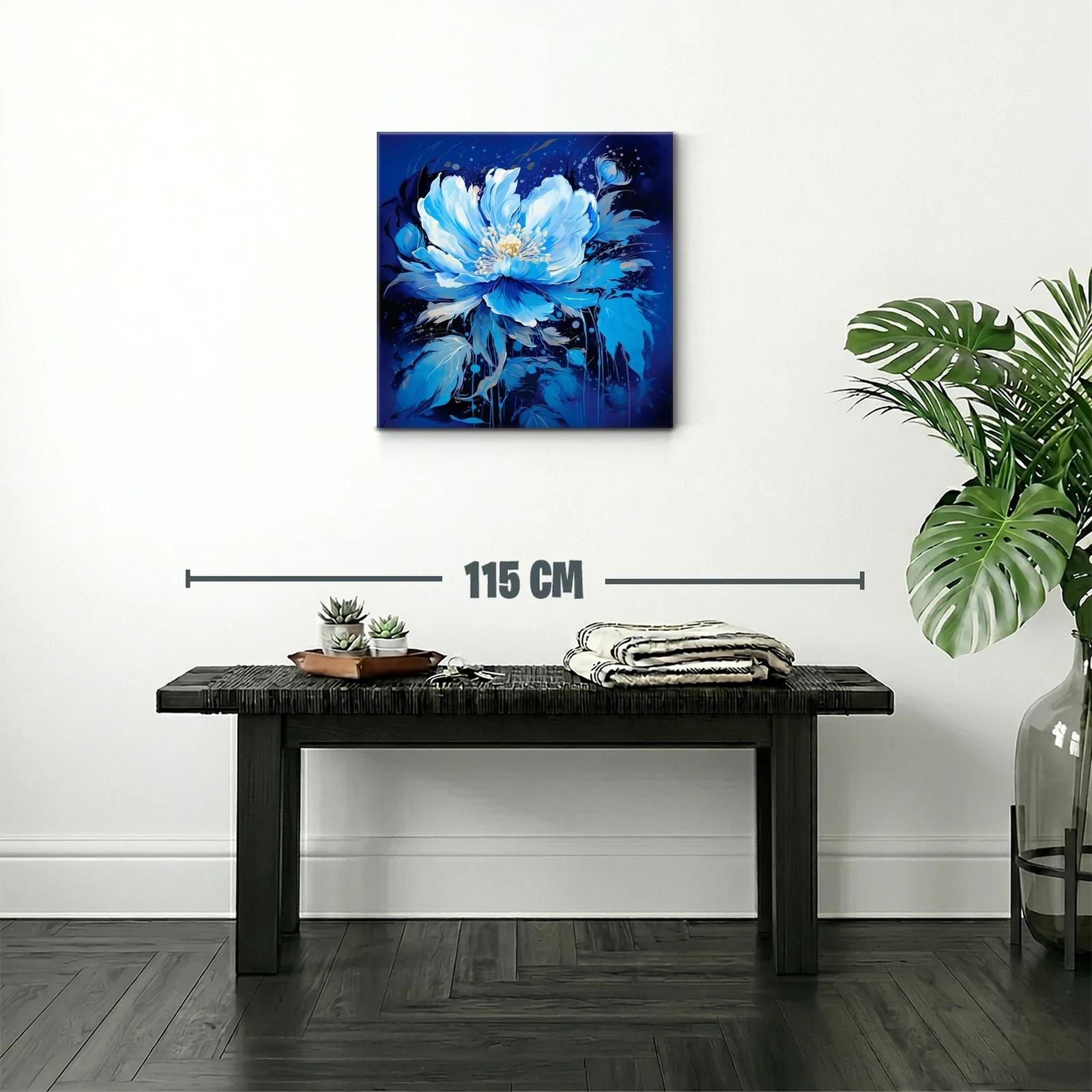 Flor azul vibrante con detalles delicados y fondo profundo — miniatura 2