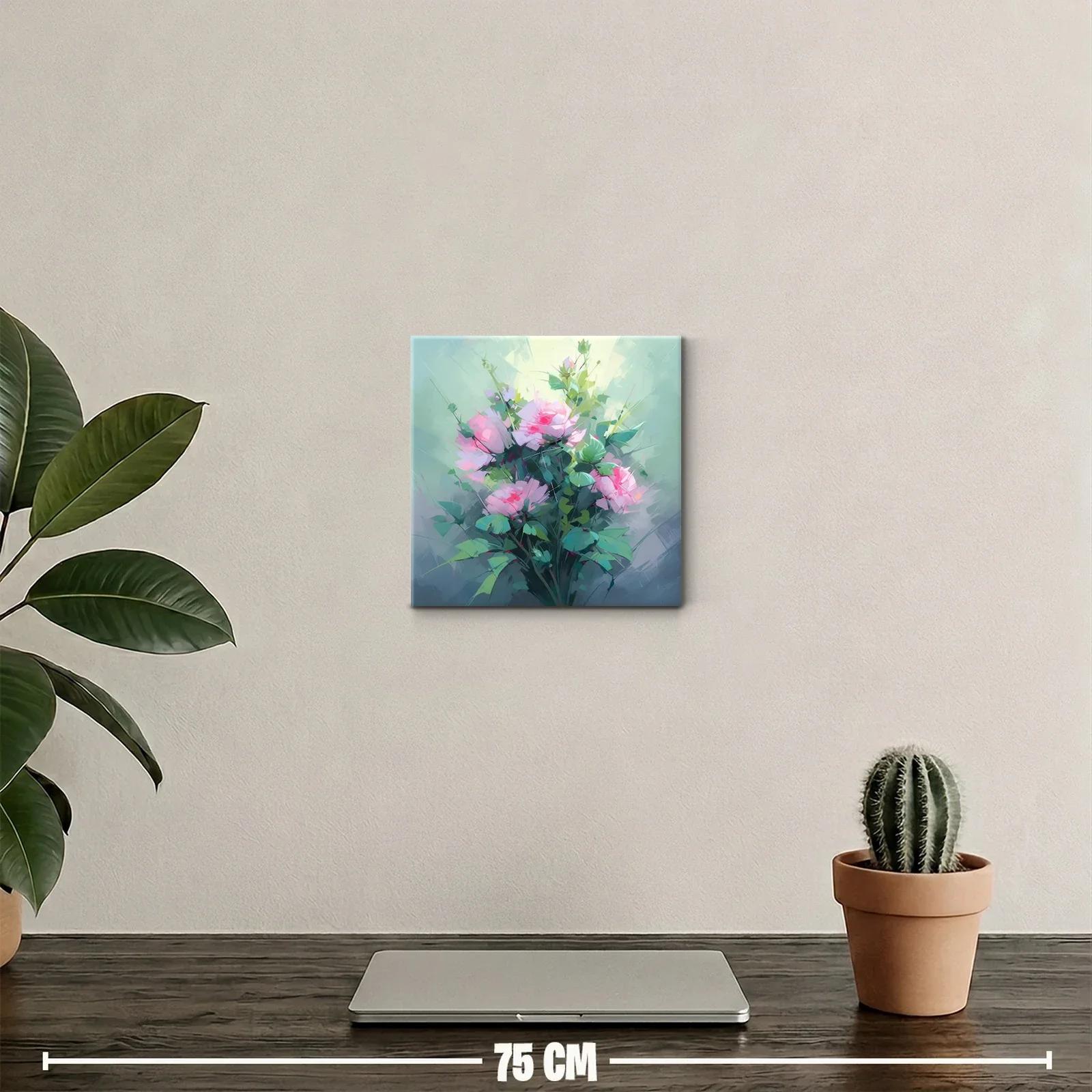 Ramillete de rosas rosadas con follaje verde sutil — miniatura 2