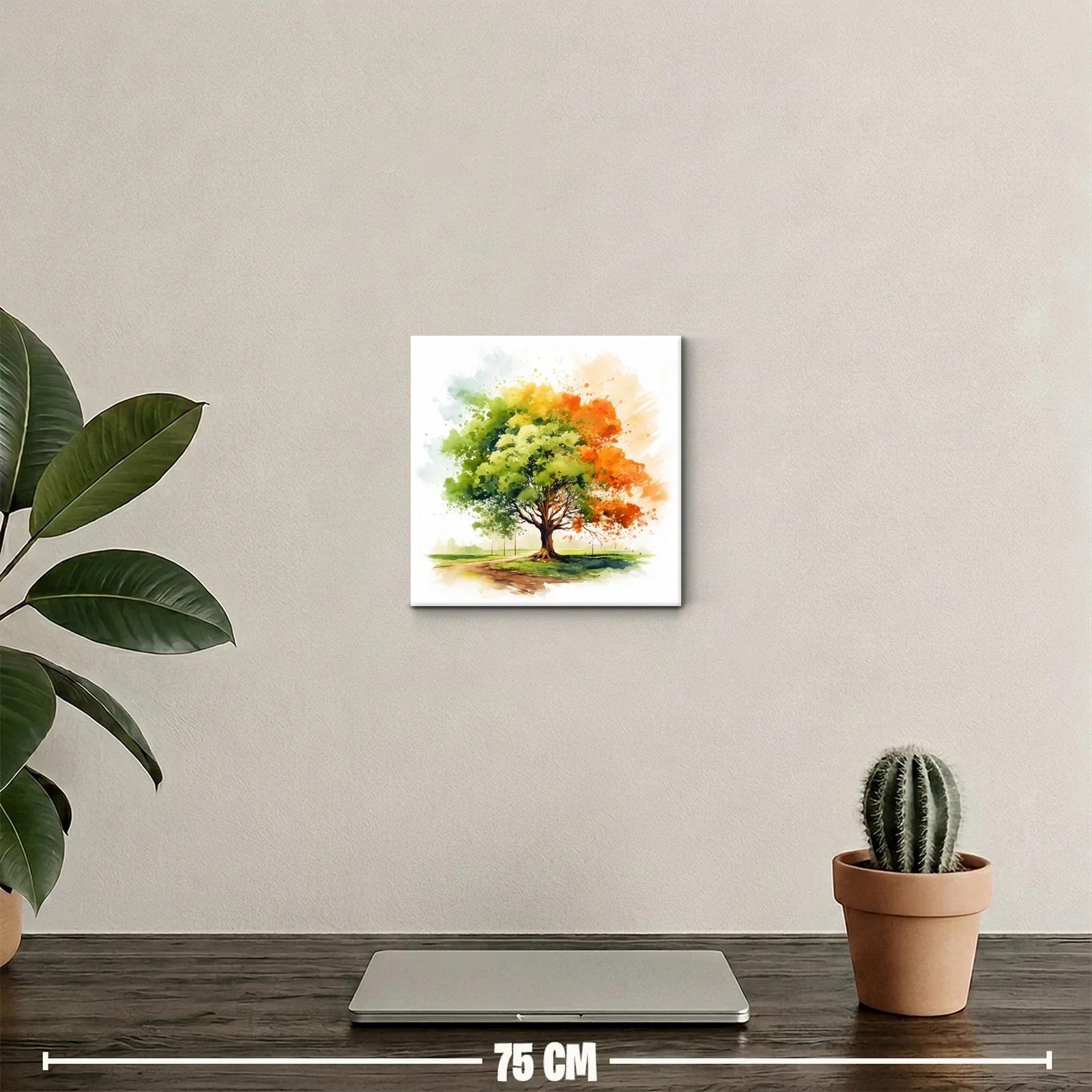 Árbol multicolor con fulgor otoñal y fresco verdor — miniatura 2