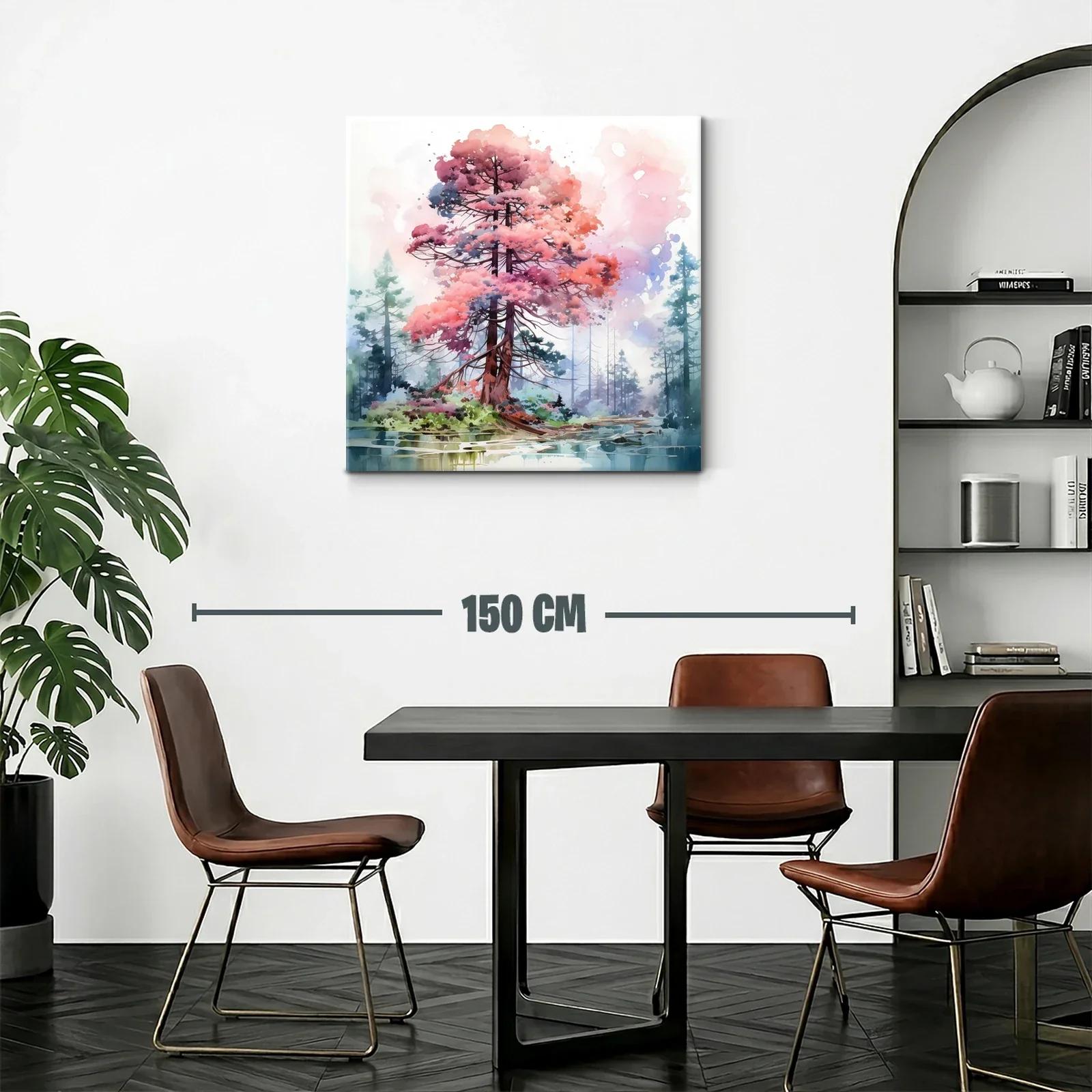 Árbol en tonos rosa y azul en paisaje sereno — miniatura 2