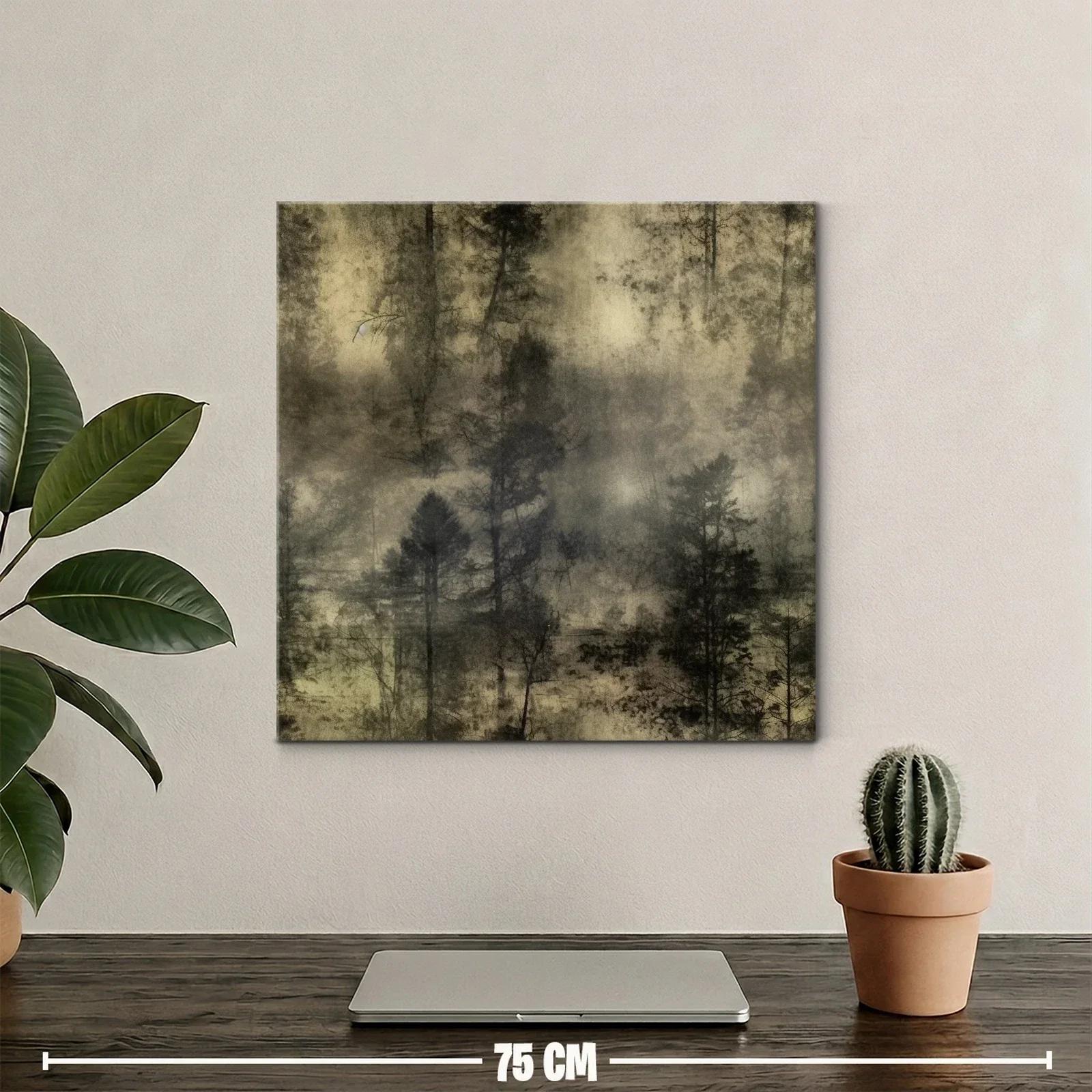 Bosque nebuloso con efecto etéreo en tonos sepia envejecidos — miniatura 2
