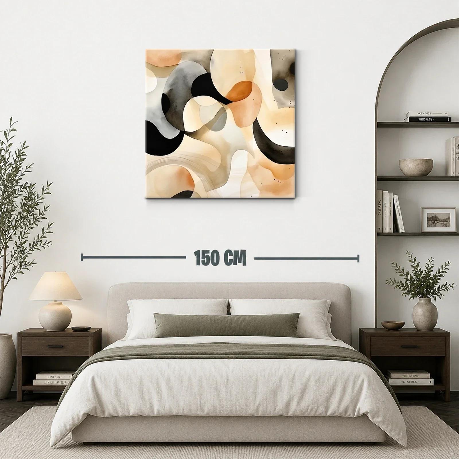 Composición abstracta con tonos tierra y negros suaves — miniatura 3