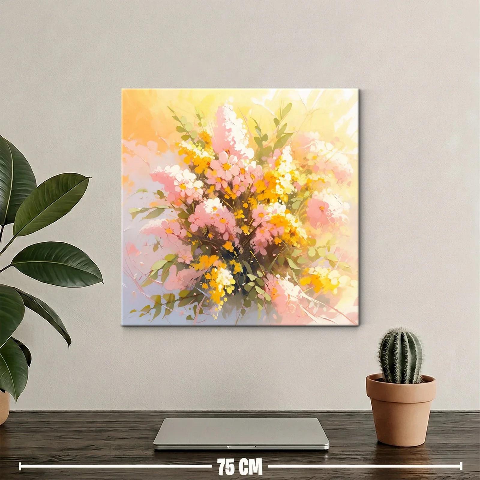 Ramo luminoso de flores en tonos cálidos y suaves — miniatura 2