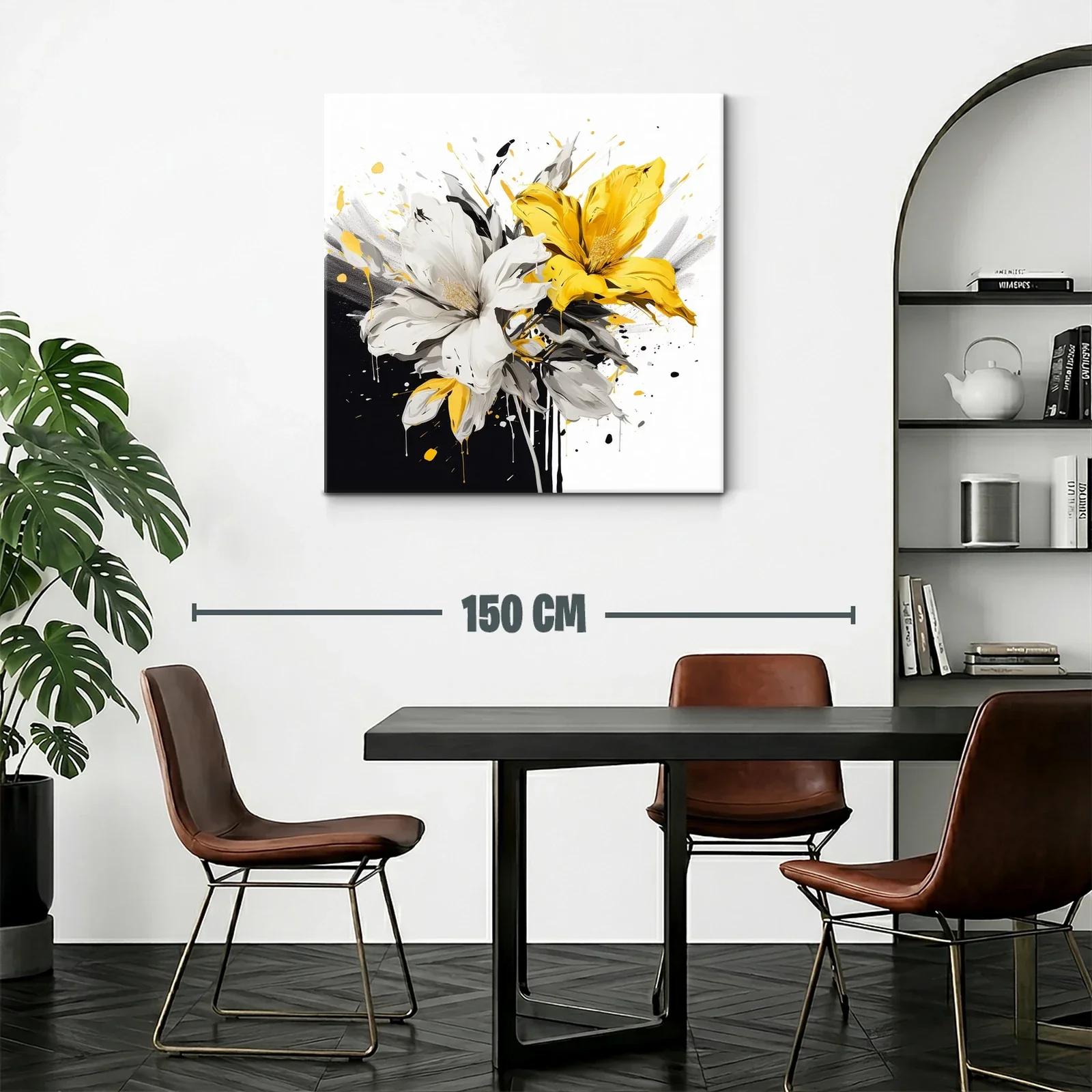 Flores en contraste brillante con tonos amarillos y grises — miniatura 2