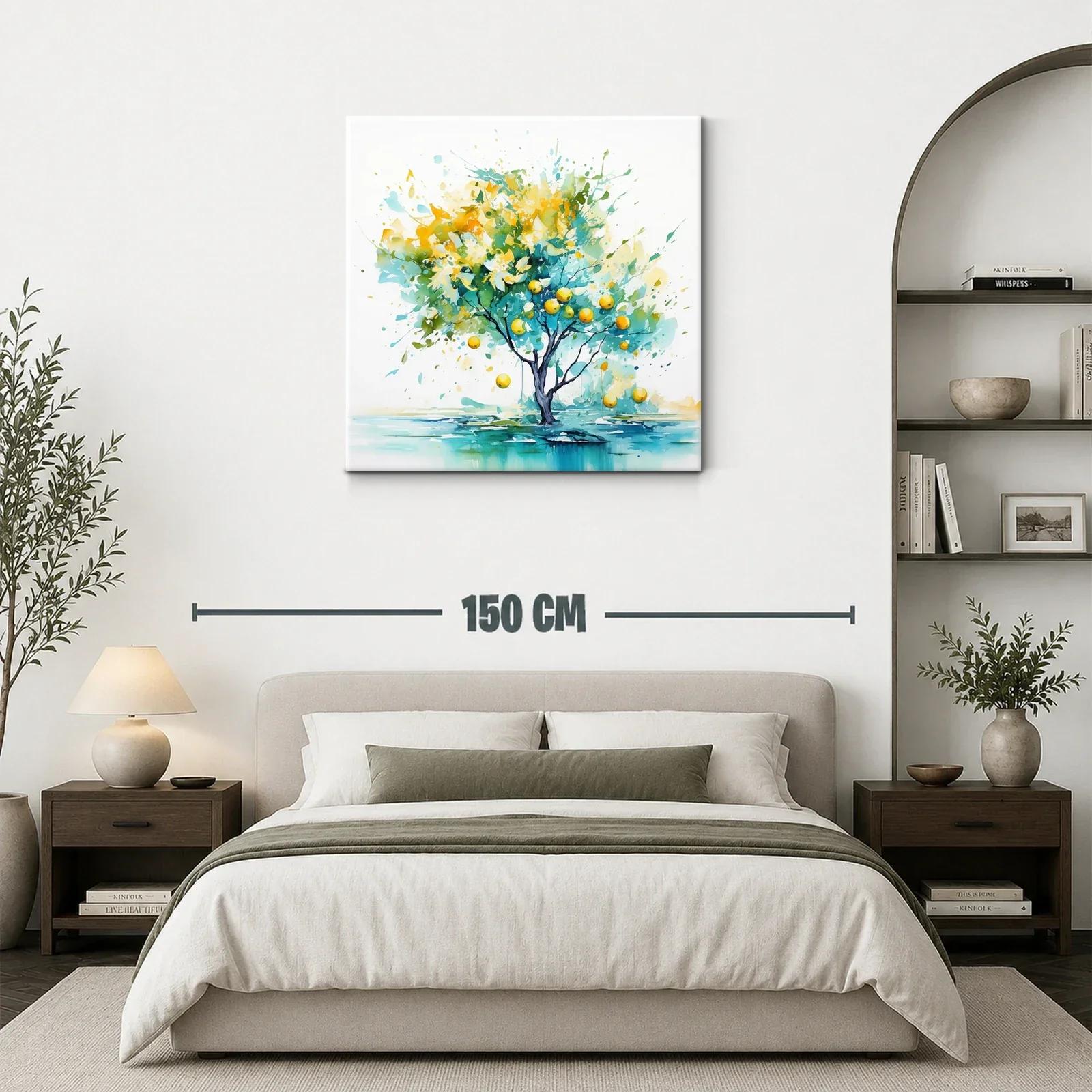 Árbol encantado con frutos en vibrantes tonos azules y amarillos — miniatura 3