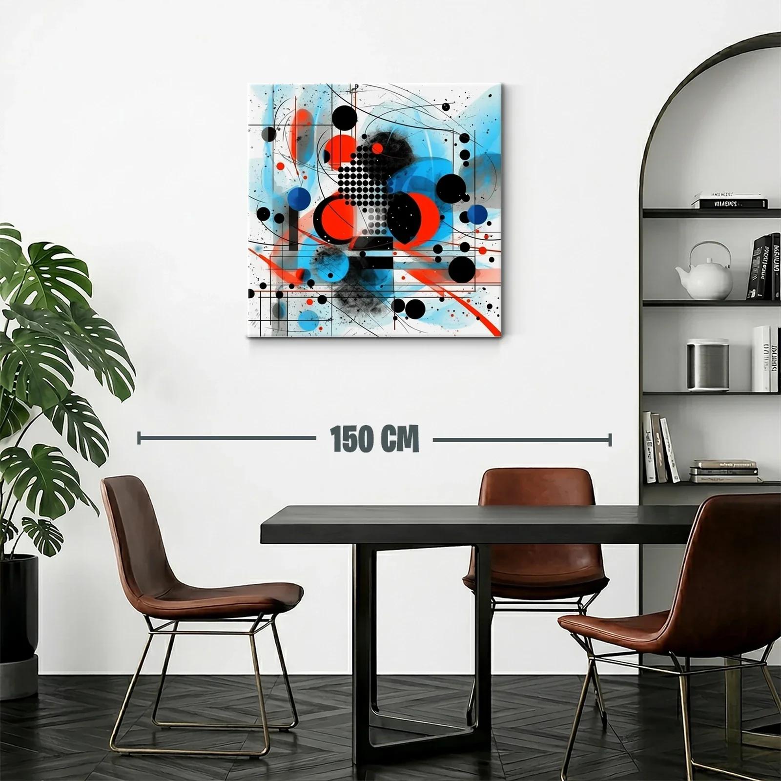 Composición abstracta en rojo azul y negro con formas geométricas — miniatura 2