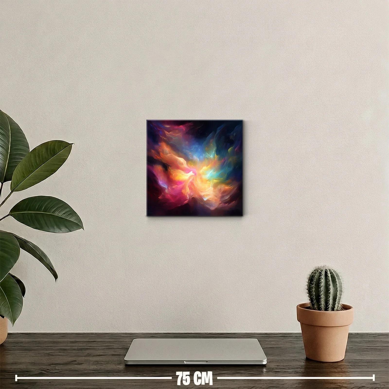 Cuadro abstracto con explosión de colores vibrantes y flujo dinámico — miniatura 2