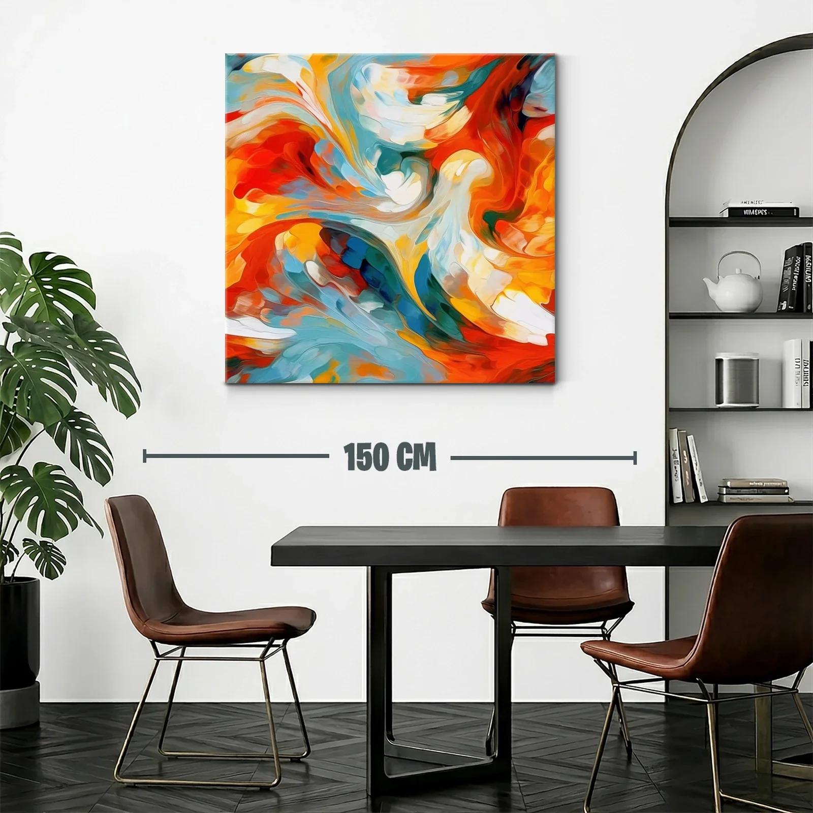 Cuadro abstracto con remolinos vivos y energía vibrante — miniatura 2