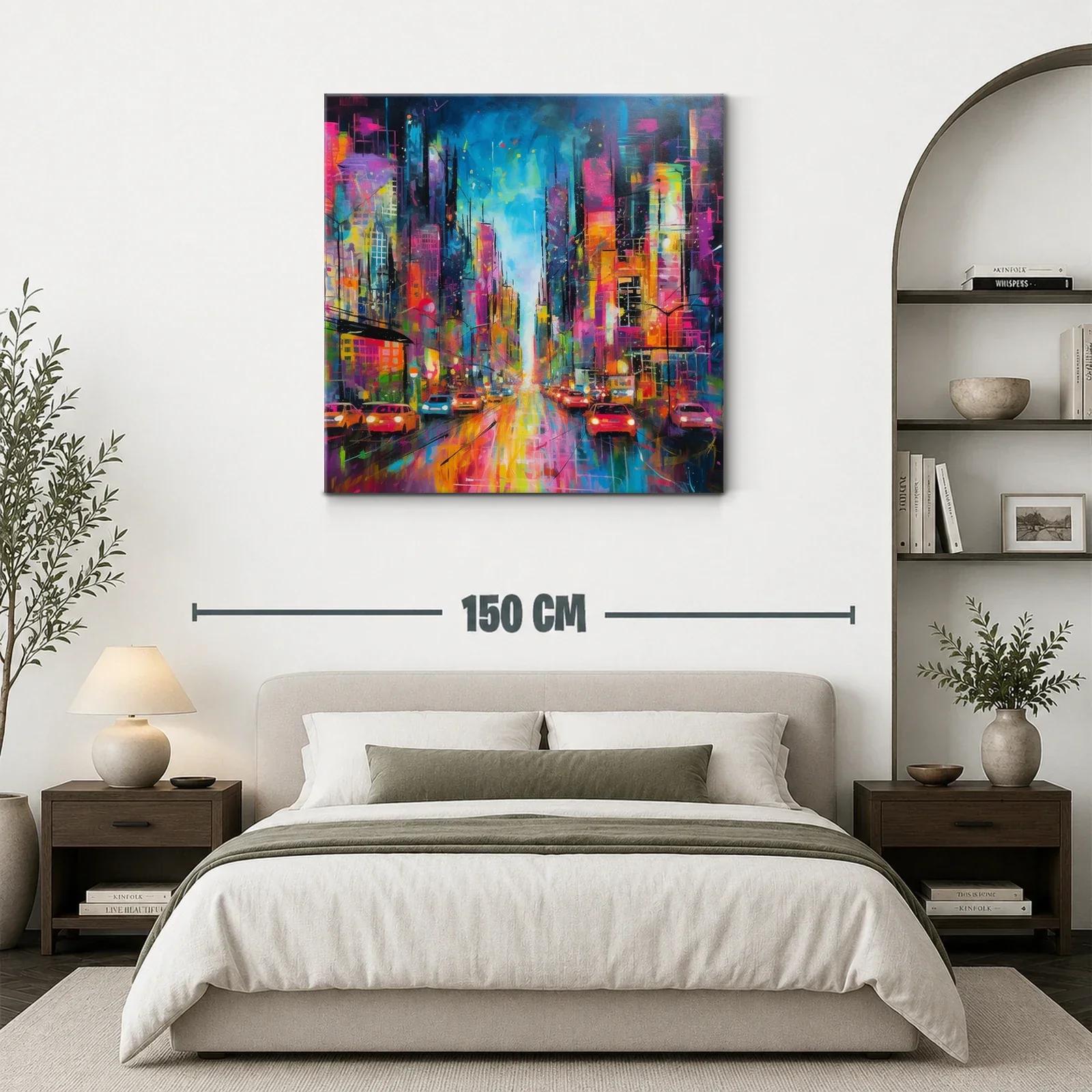 Ciudad vibrante llena de luces y movimiento urbano — miniatura 3