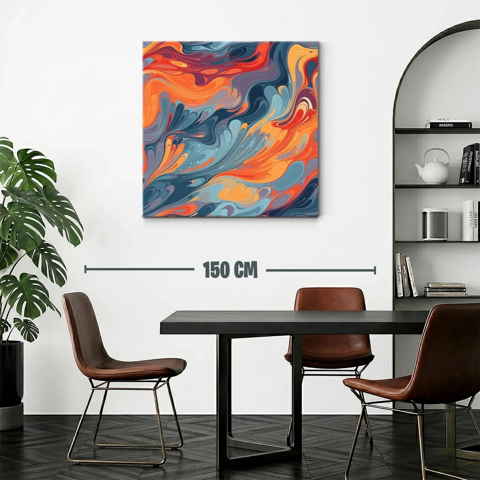 Arte abstracto con flujo vibrante en tonos cálidos y fríos — miniatura 2