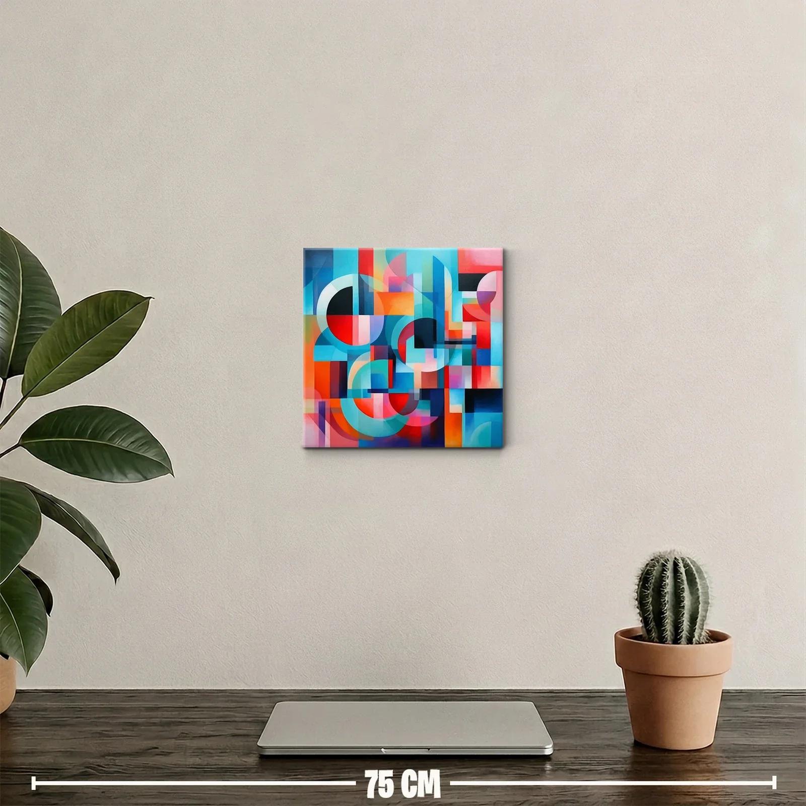 Cuadro moderno con formas geométricas y colores vibrantes — miniatura 2
