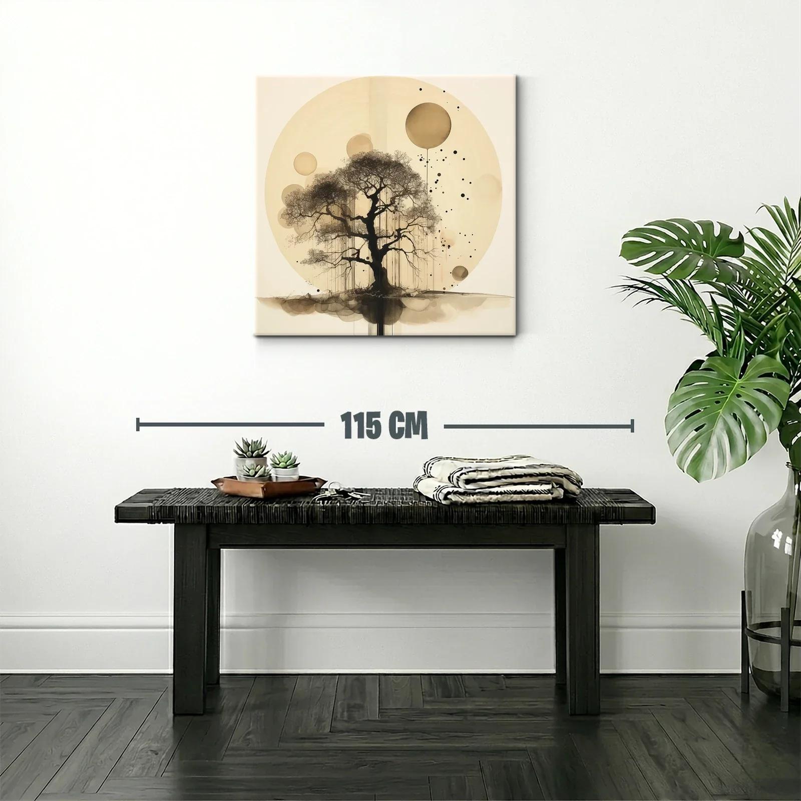 Árbol abstracto con círculos en tonos sepia — miniatura 2
