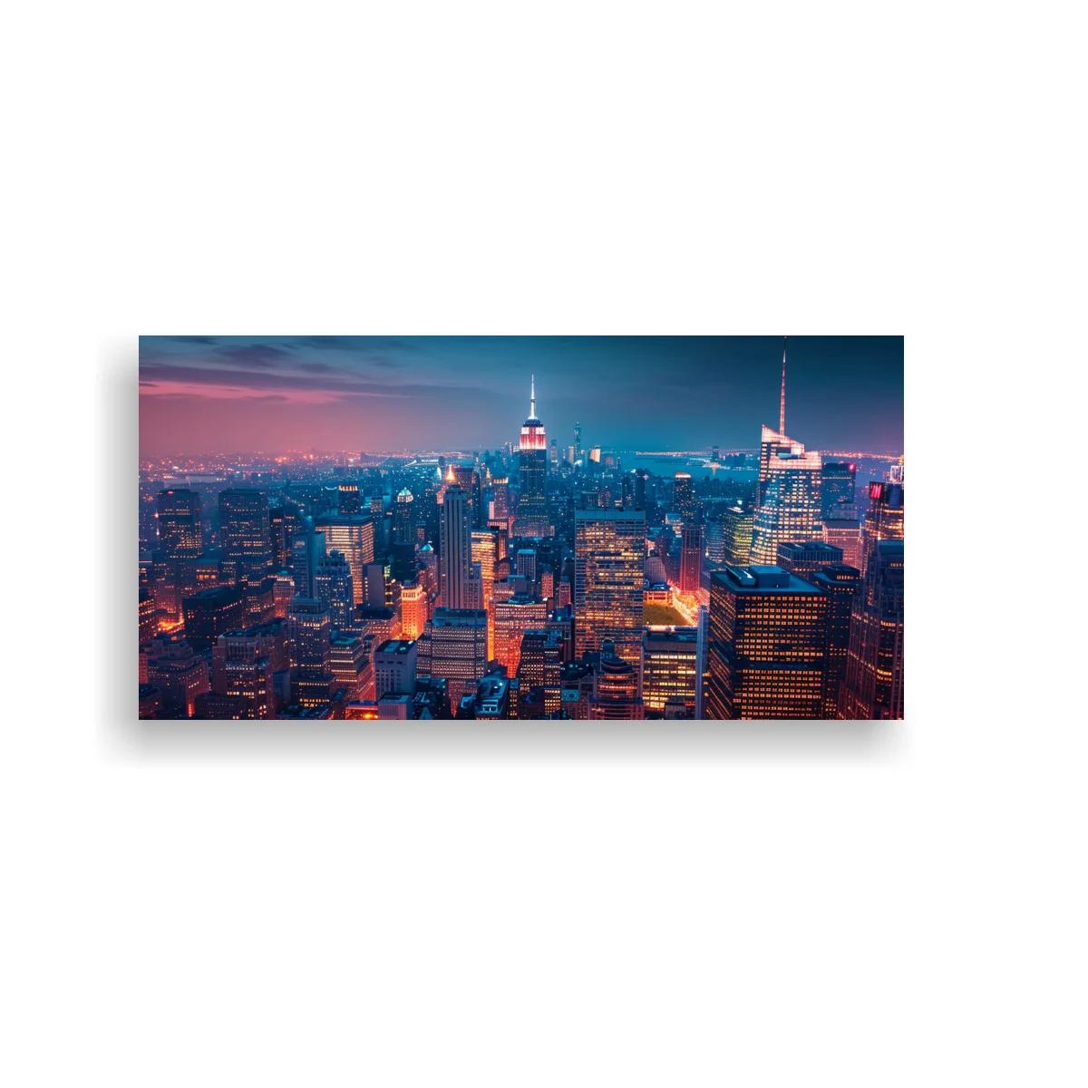 Cuadro skyline nocturno con azoteas y antenas — imagen principal