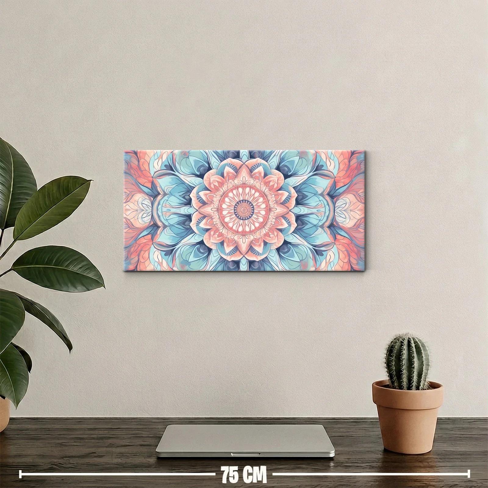 Cuadro mandala floral con líneas finas decorativas — miniatura 2