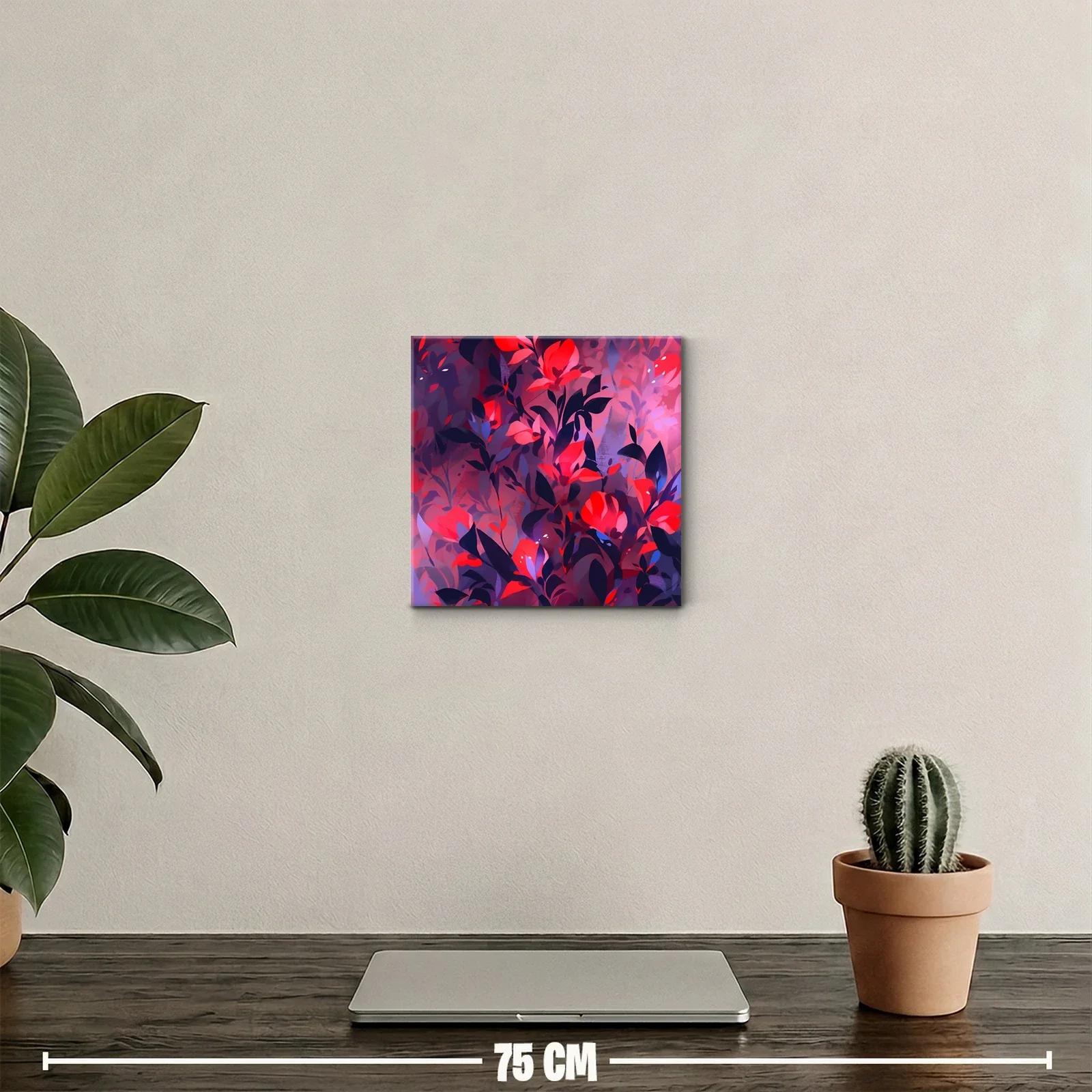Cuadro decorativo con flores vibrantes y contrastes intensos — miniatura 2